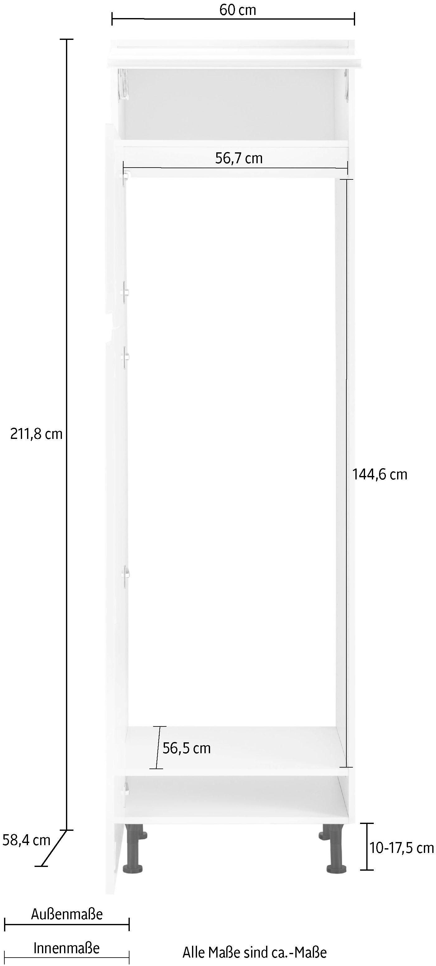 OPTIFIT Kühlumbauschrank »Avio«, Hochglanz-Fronten und Breite Füßen, BAUR | höhenverstellbaren kaufen 60 cm