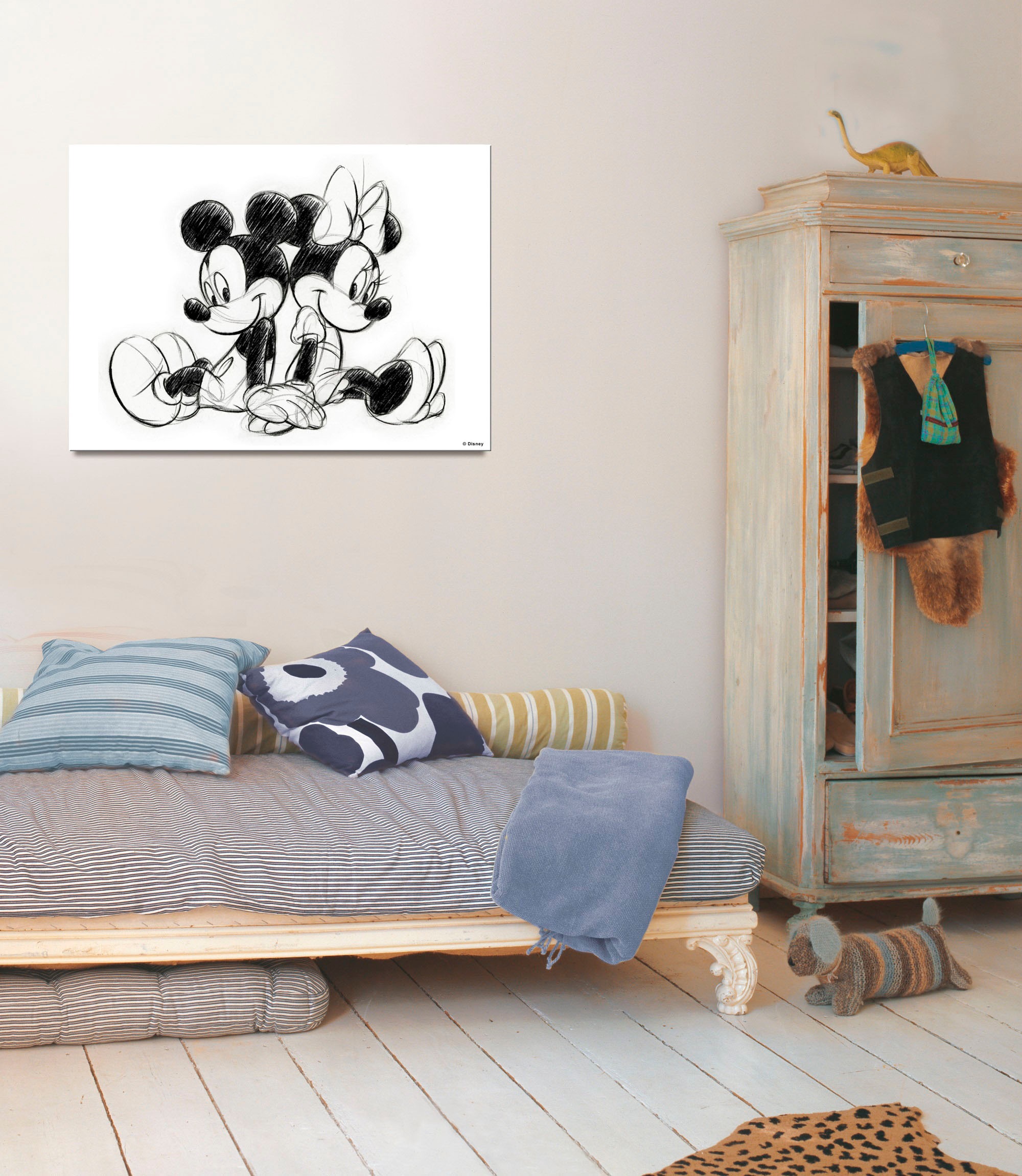 St.) Minnie (1 BAUR Disney Sketch kaufen Leinwandbild | »Mickey Sitting«,
