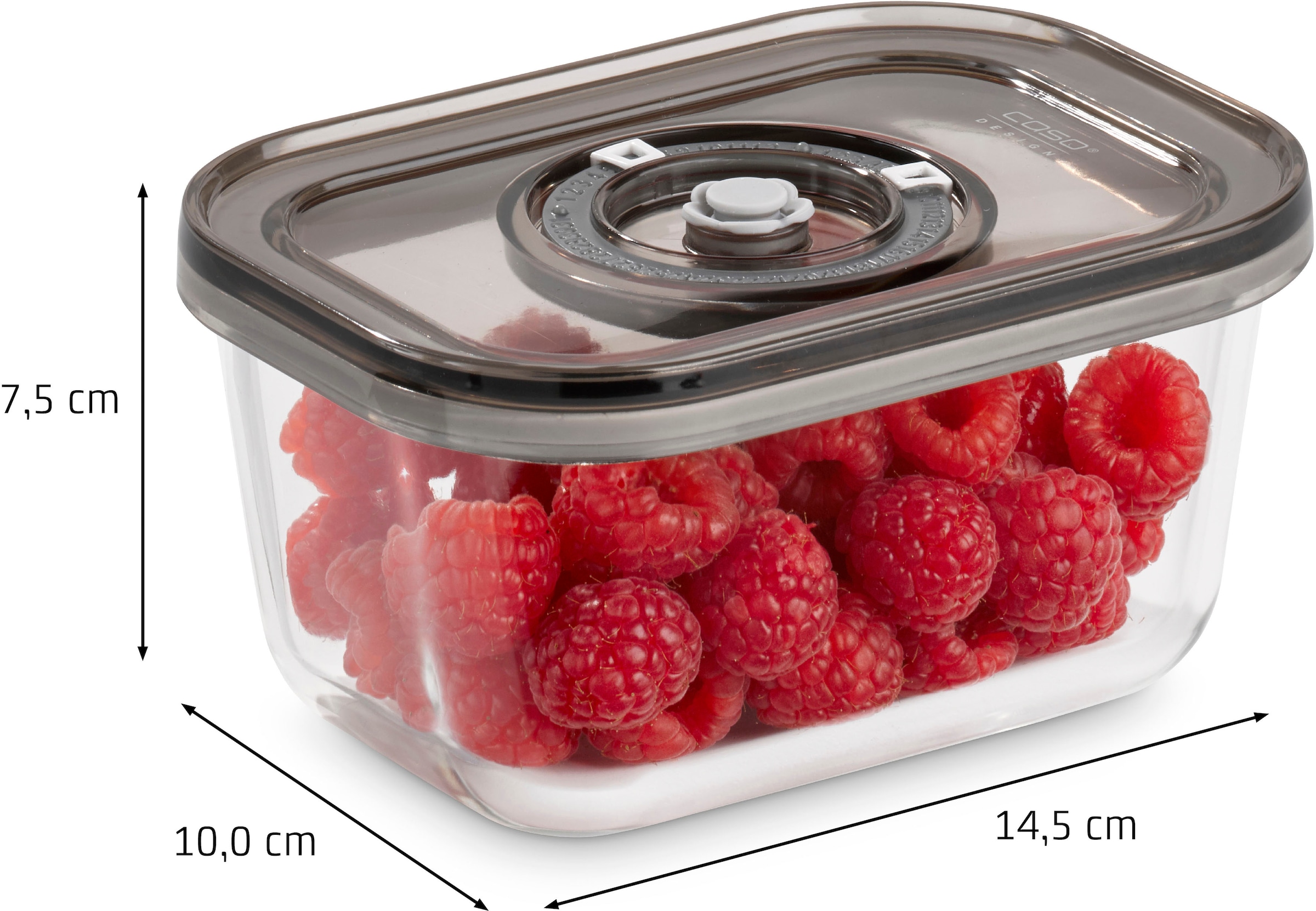 Caso Vakuumbehälter »1177 VacuBoxx Eco-Set«, (Set, 4 tlg., 1 Vakuumschlauch mit Adapter), 3 Glasbehälter mit Kunststoffdeckel
