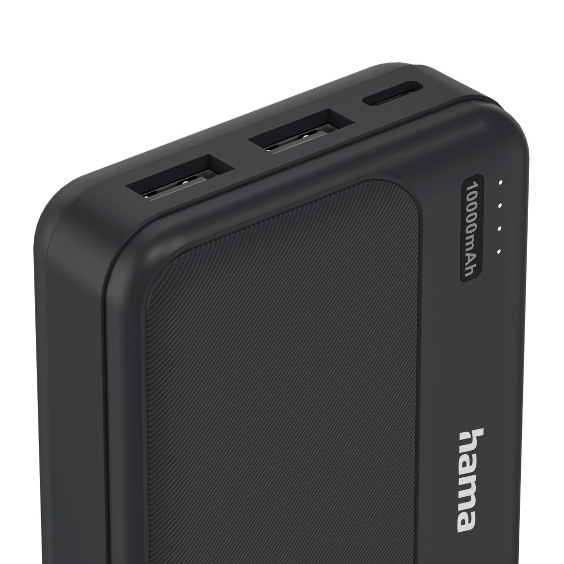 Hama Powerbank »Powerbank 10000 mAh mit 2x USB-A und USB-C Anthrazit« Fast Charge, LED-Kapazitätsanzeige, 2x USB-A, Schutzfunktionen