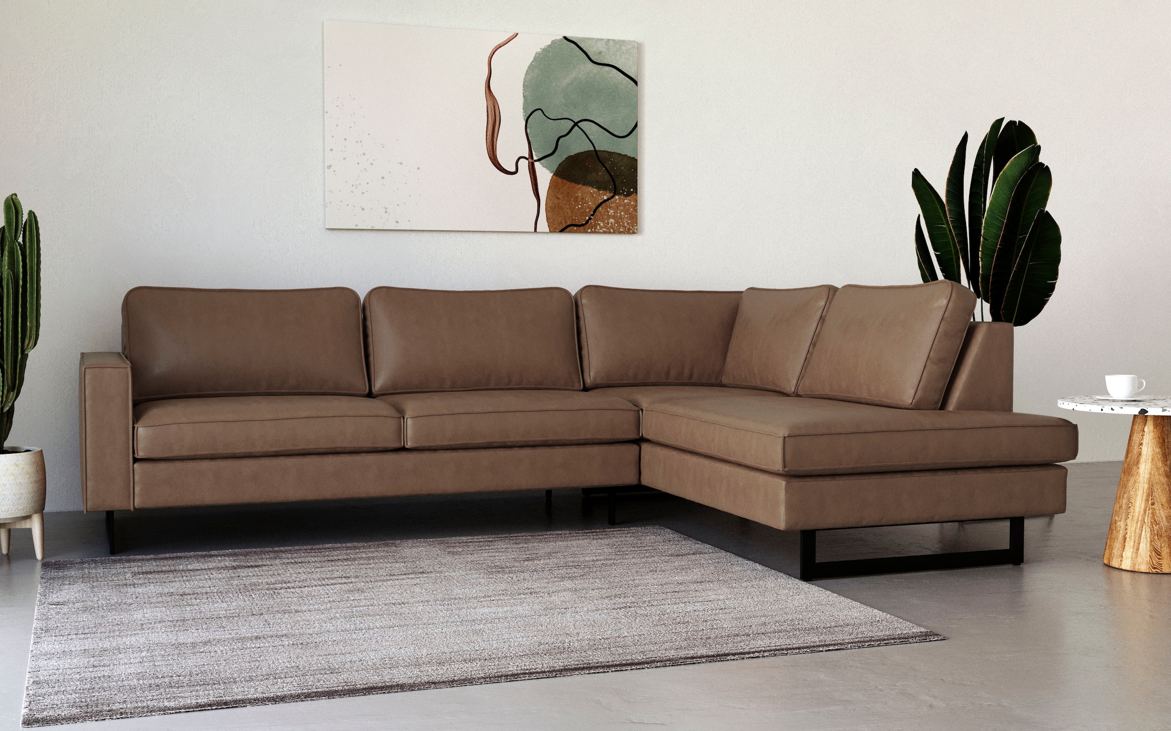 Places of Style Ecksofa Pinto, 290 cm, Ottomane links / rechts, Cord, Feinc günstig online kaufen