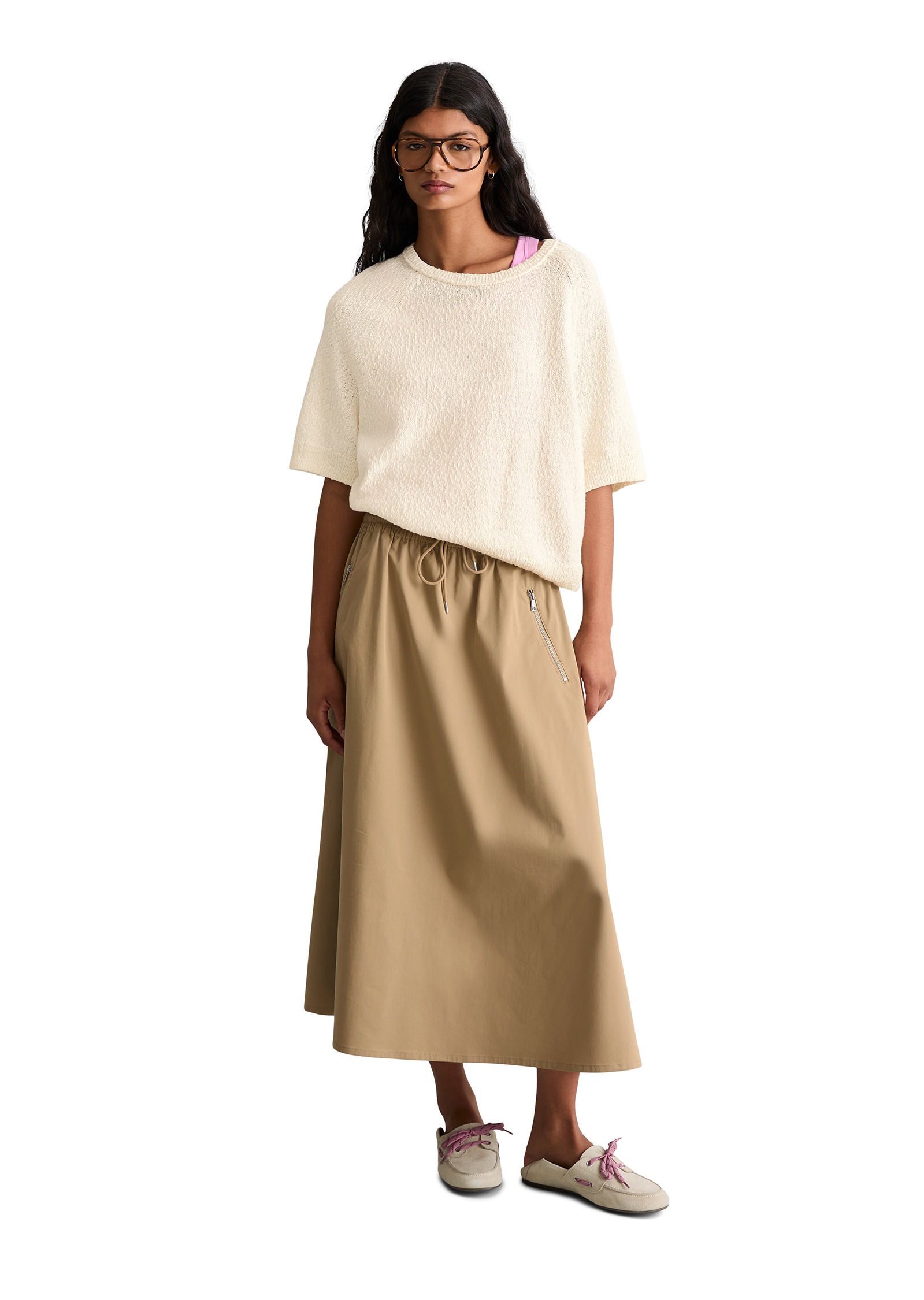 Marc O'Polo DENIM Kurzarmpullover »aus Cotton Slub Garn«