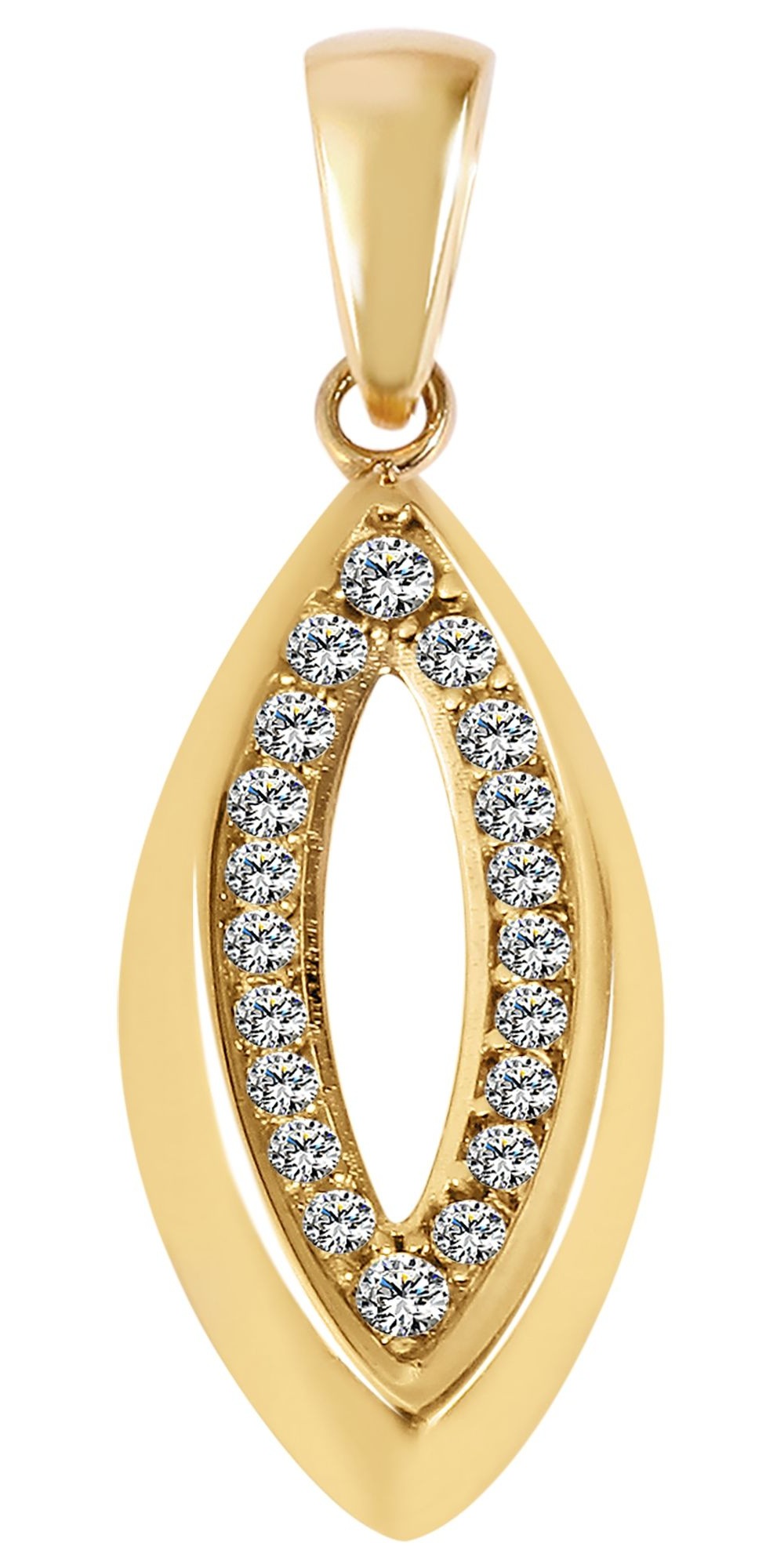 ADELIA ́S Damen Kettenanhänger "Damen Anhänger aus 375 Gold mit Zirkonia", Gelbgold 375gold, Gelbgold 375, Schmuckanhänger, Ideal als Geschenk für