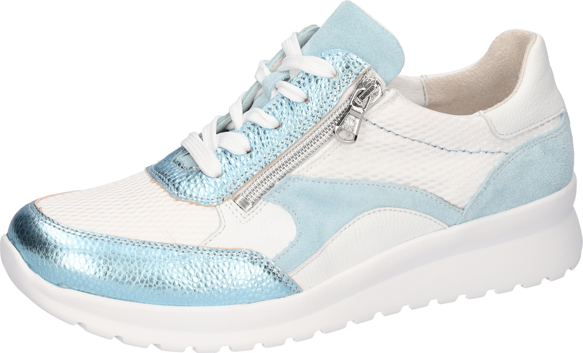 Waldläufer Sneaker »K-SUNNY«  Schnürschuh, Komfortschuh mit seitlichem Reißverschlus, K-Weite