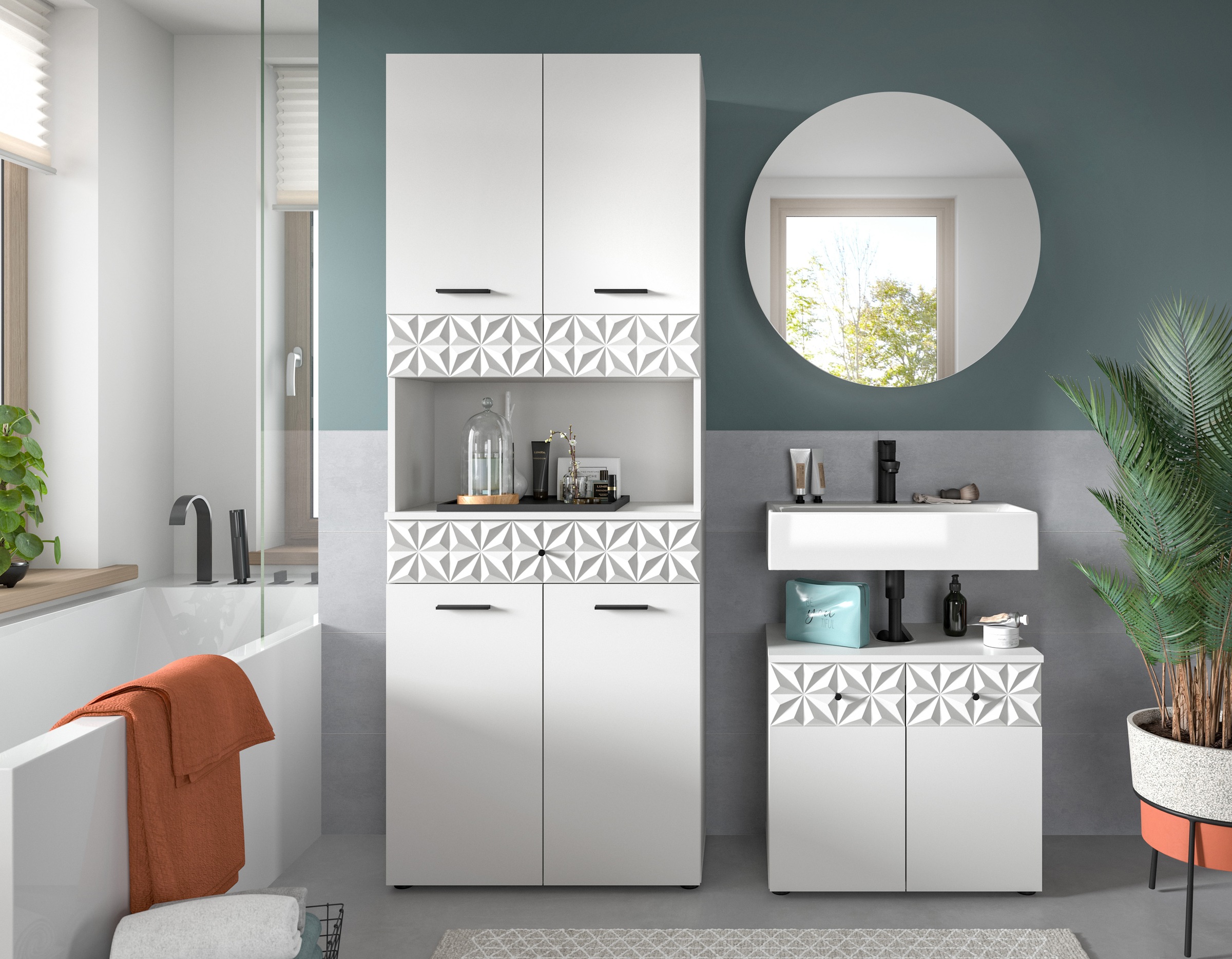 INOSIGN Badezimmer-Set "VICENZA, TOPSELLER, Breite 145cm, 3-teilig, mit Orn günstig online kaufen