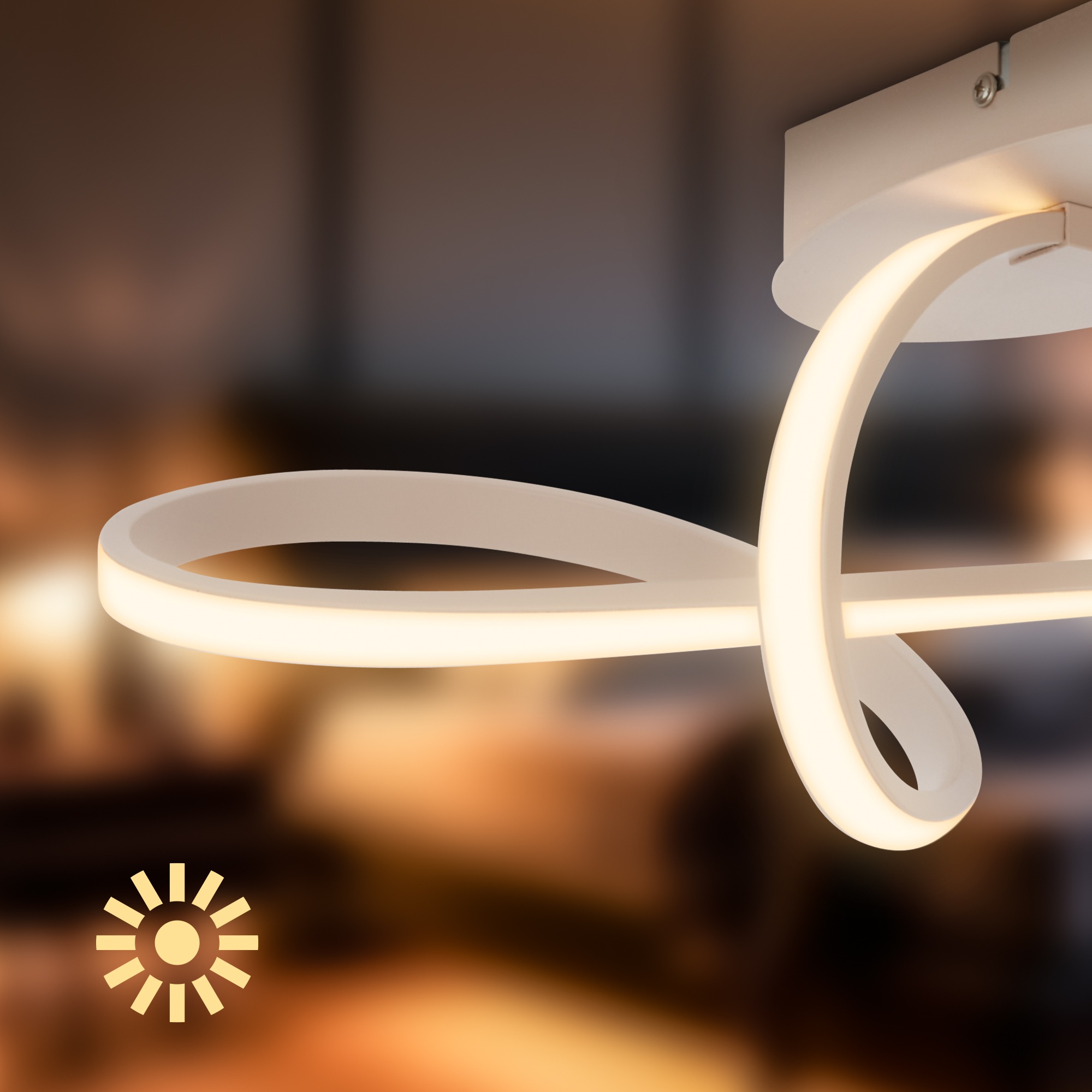 Briloner Leuchten LED Deckenleuchte »SWIRL« LED-Modul 1 Stk. Warmweiß 63x19x16,5 cm, Wohnzimmer, Schlafzimmer