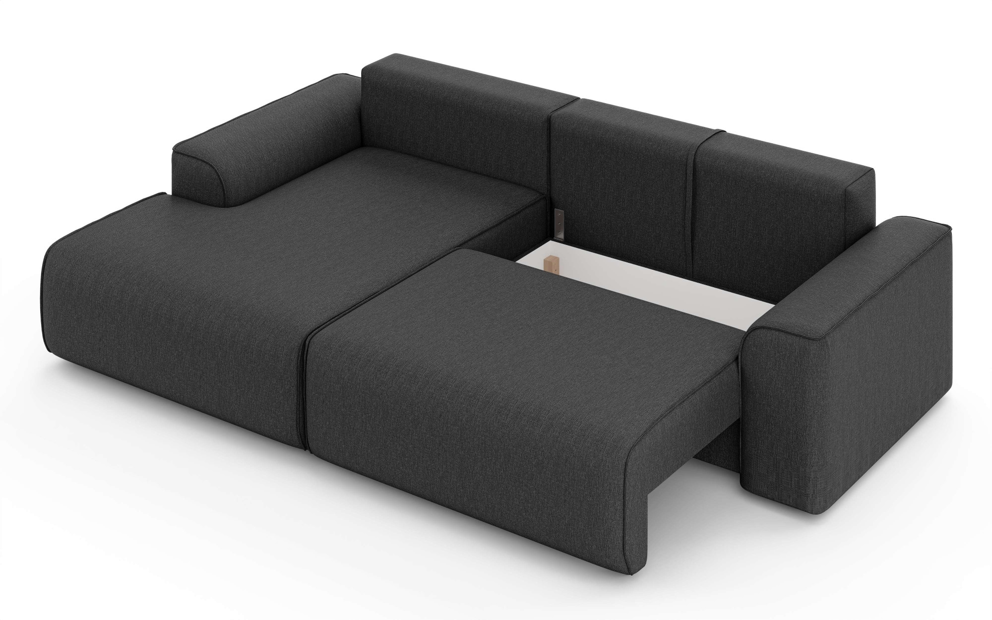 Home affaire Ecksofa »Santenay mit Bettfunktion und Bettkasten, Maße: B/T/H 266/164/90 cm«, L-Form mit Wellenfederung, Schlaffläche: 140x213 cm, auch in Cord