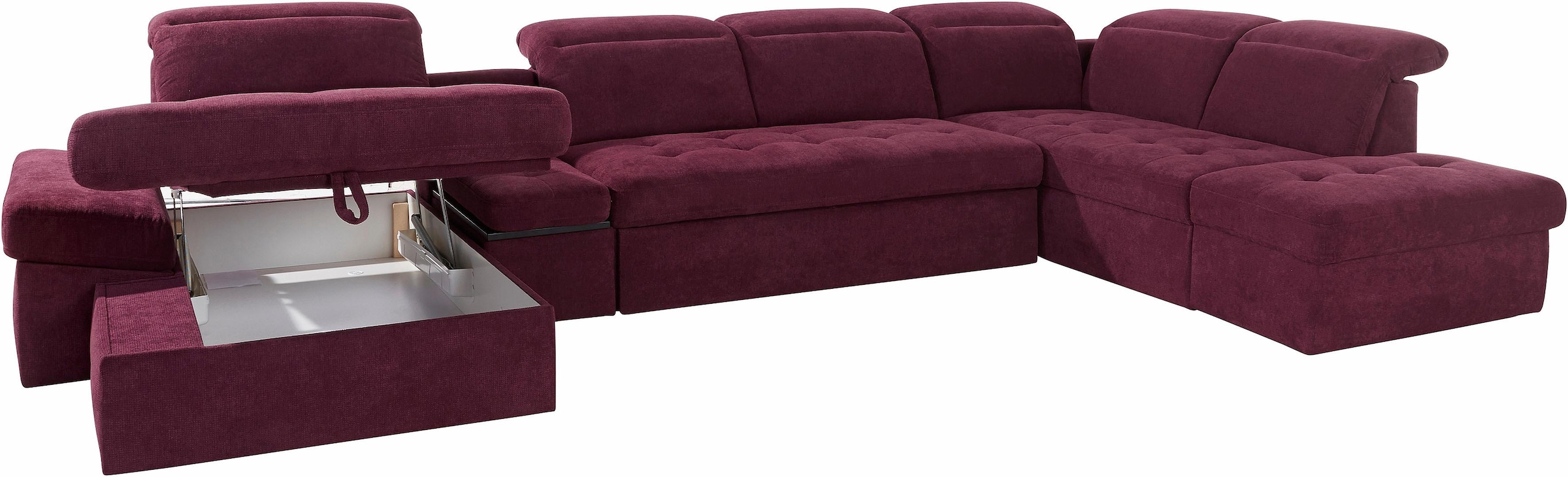 sit&more Wohnlandschaft »Stardust U-Form«, inklusive Kopfteilverstellung, Armlehnenfunktion und Tischelement