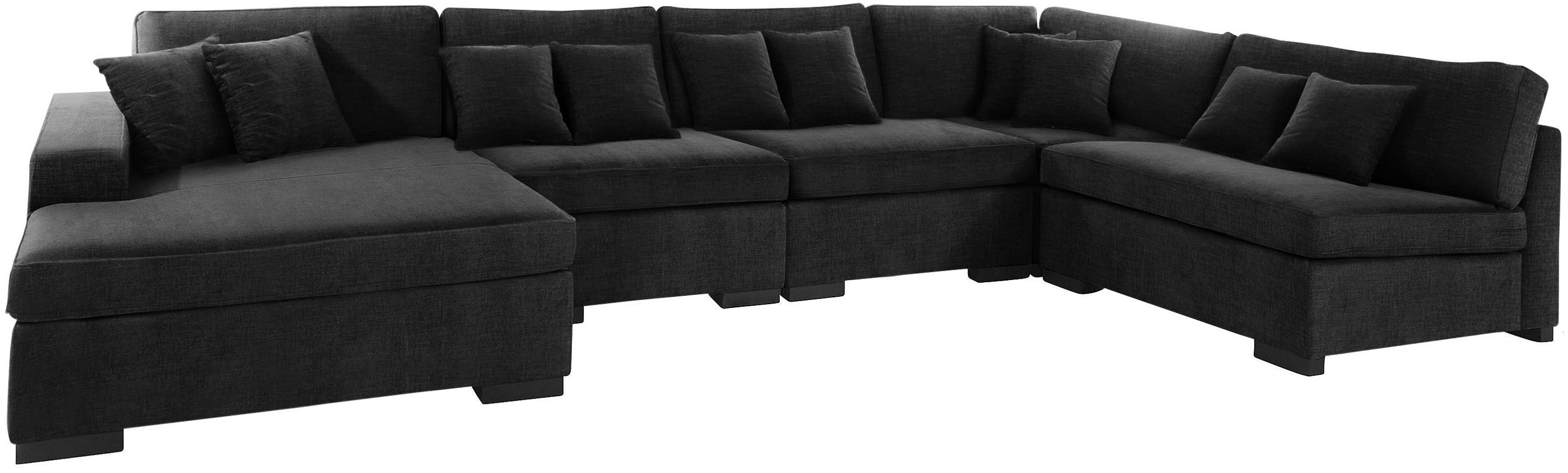 Thumbnail - Home affaire Wohnlandschaft "Skara U-Form" Lounge-Sofa mit Federkernpolsterung, in vielen Bezugsvarianten