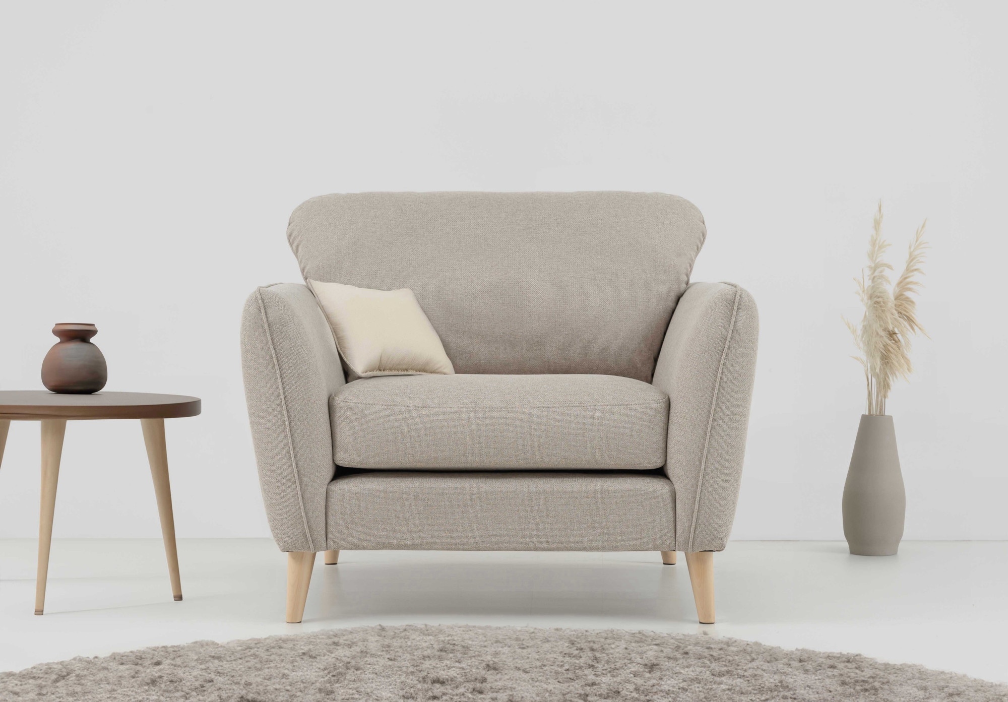 Home affaire Sessel "MARSEILLE", Massivholzbeine Eiche, Landhausstil, Welle günstig online kaufen