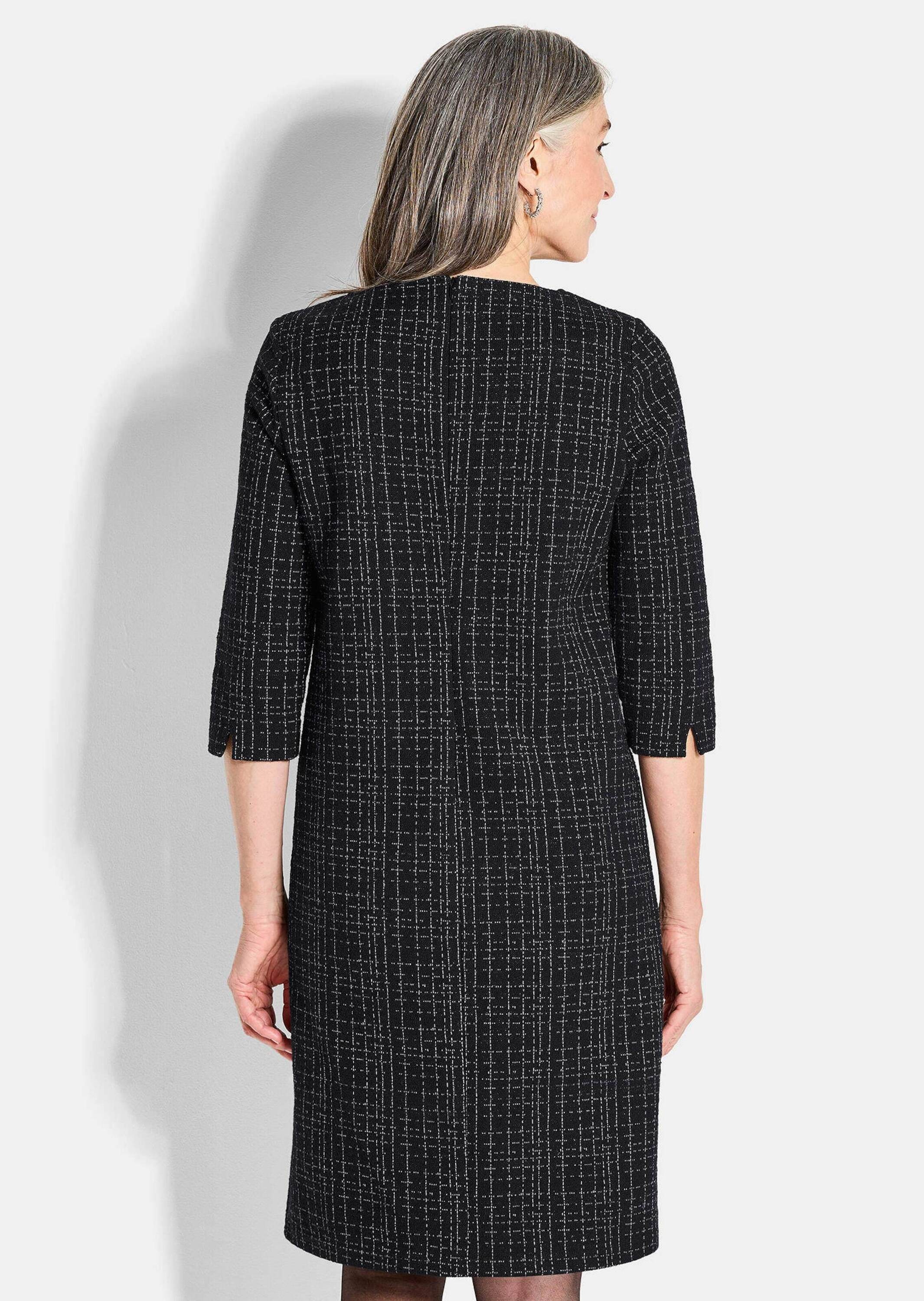 GOLDNER Jerseykleid »Kurzgröße Jerseykleid in Tweed-Optik mit feinem Glanz«