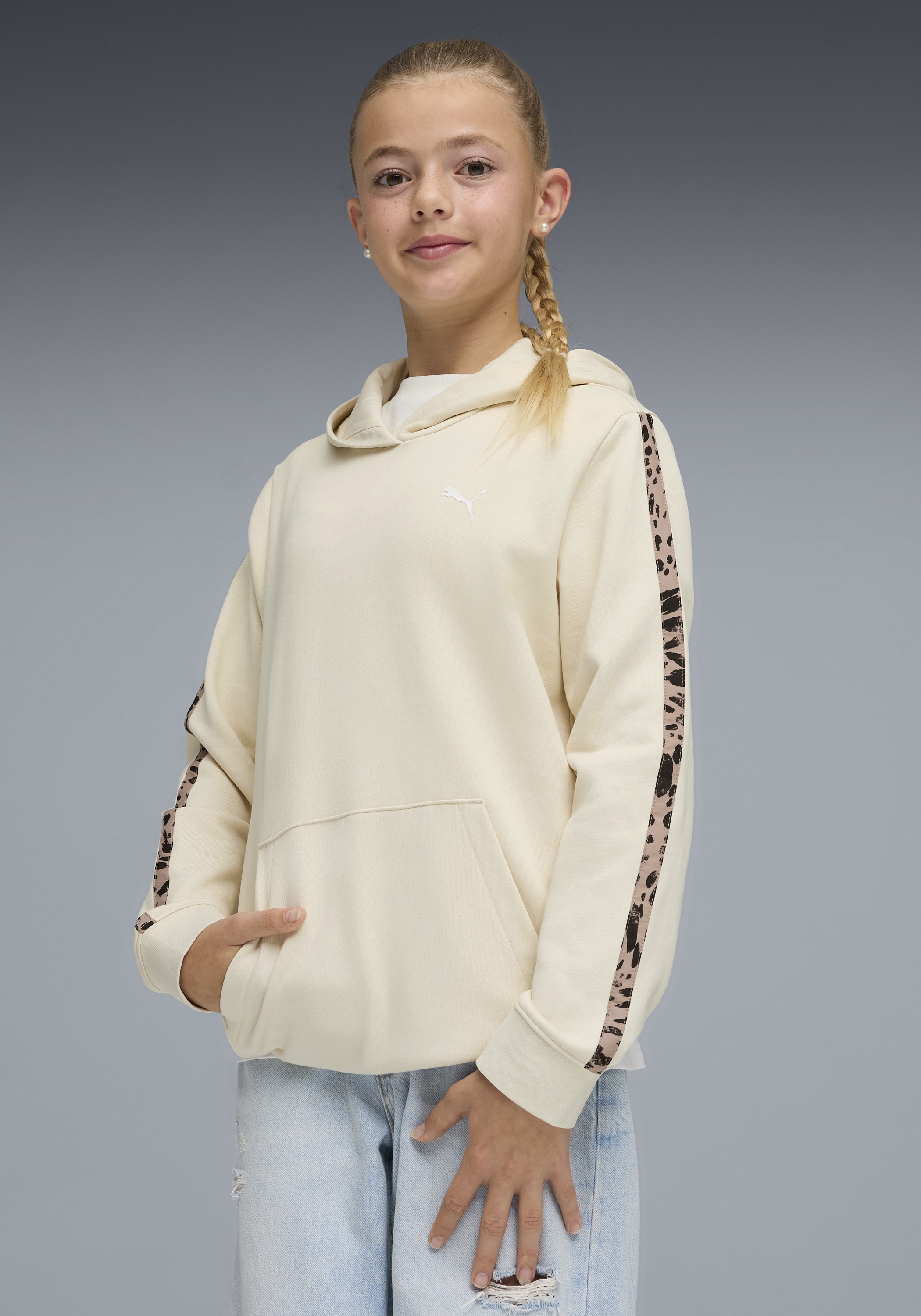 PUMA Kapuzensweatshirt "ESS GRAPHIC ANIMAL HOODIE TR G", für Jugendliche, sportlicher Stil, mit Kapuze, mit Kängurutasche
