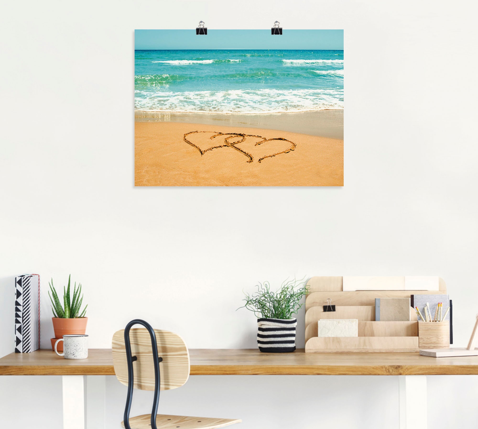 Artland Wandbild »Herzen im Sand«, Strand, (1 St.), als Alubild,  Leinwandbild, Wandaufkleber oder Poster in versch. Größen kaufen | BAUR