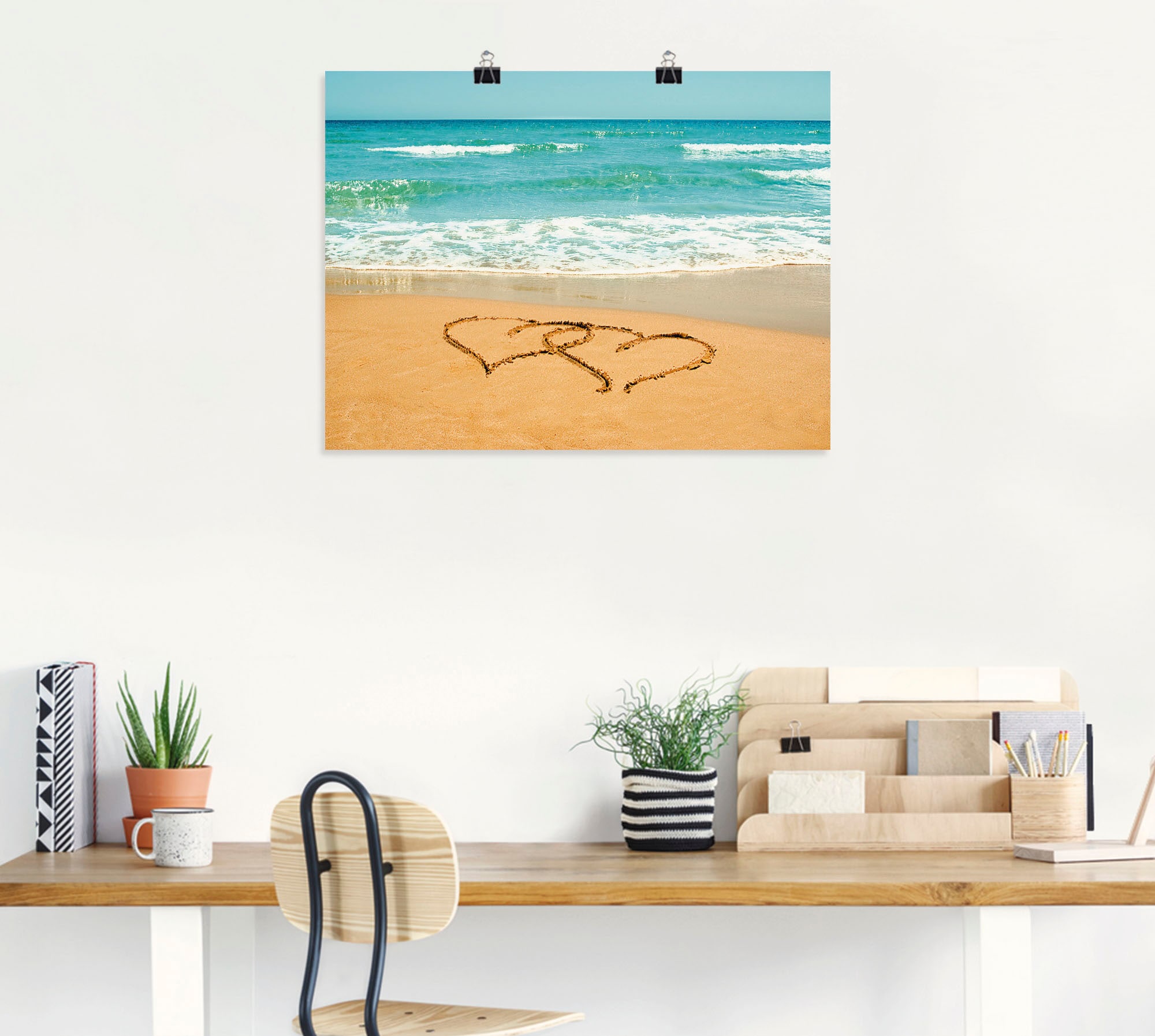 in als Wandaufkleber Leinwandbild, versch. St.), Sand«, Strand, (1 Poster Alubild, Wandbild Artland im | kaufen oder »Herzen BAUR Größen