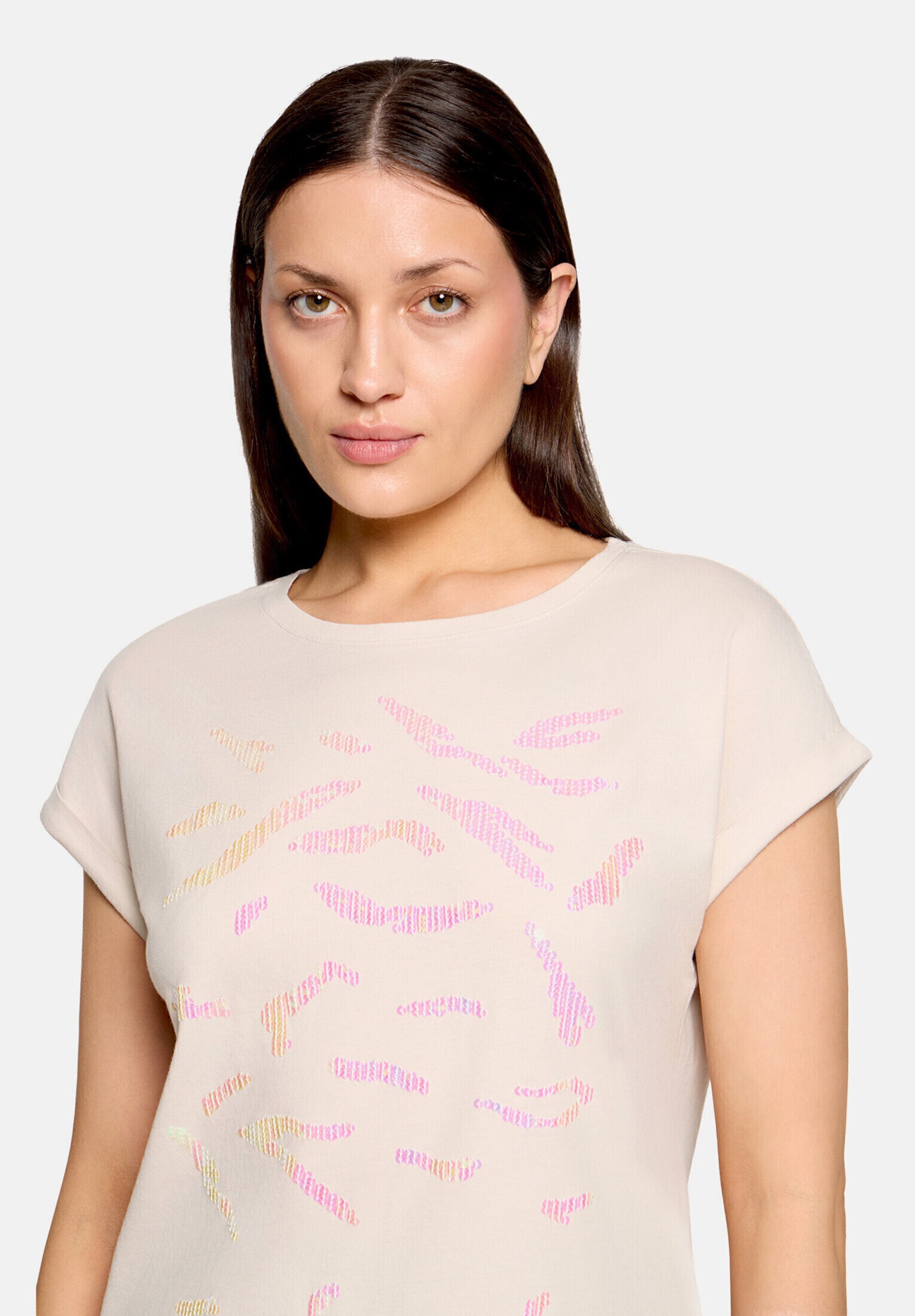 Cartoon Kurzarmshirt »Damen mit Ärmelaufschlag« 1