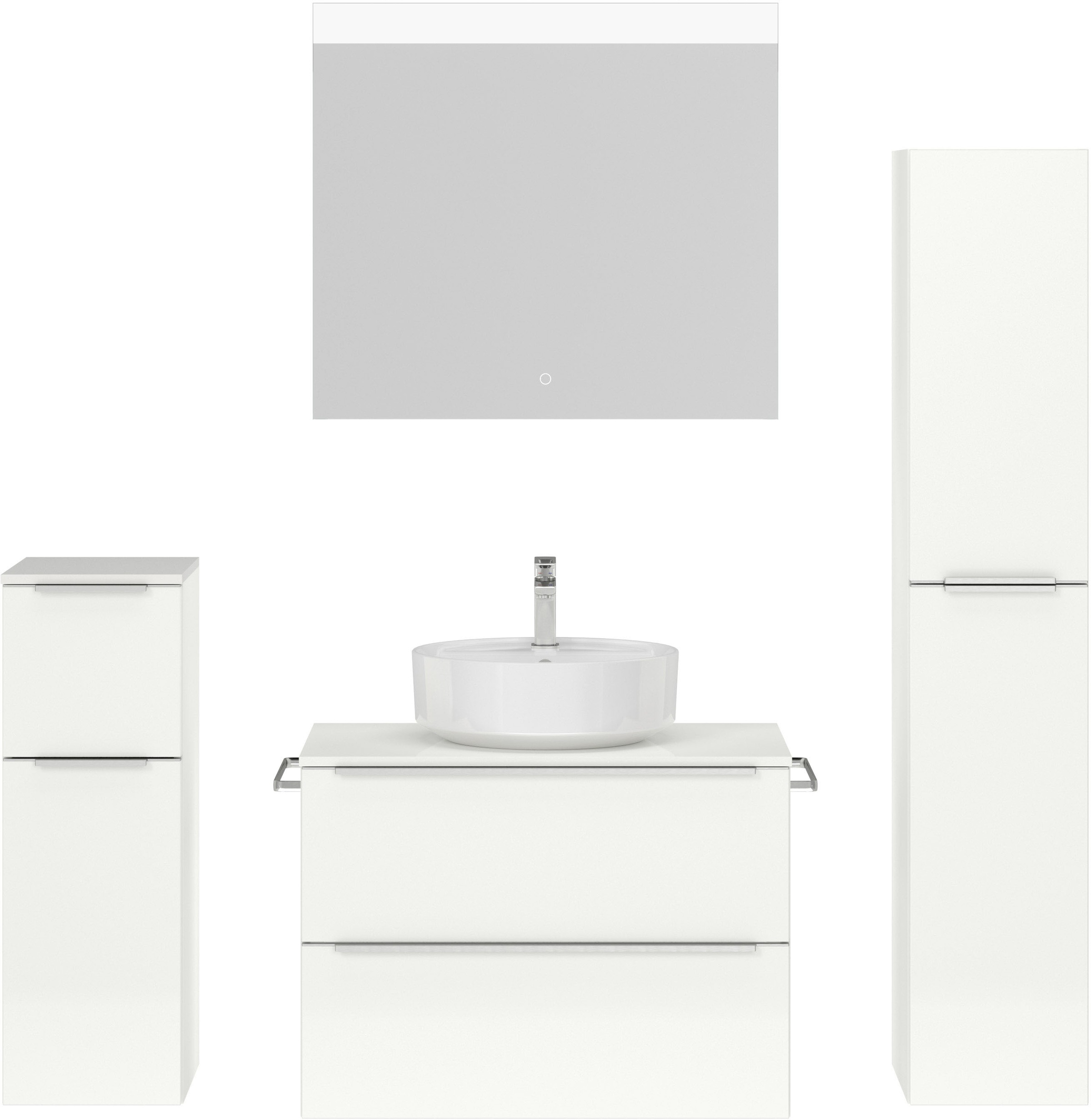 nobilia Badmöbel-Set, (4 St., vormontiert, mit Soft-Close), Hochglanz, inkl günstig online kaufen