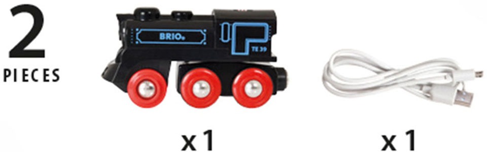 BRIO® Spielzeug-Eisenbahn »BRIO® WORLD, Schwarze Akkulok mit Mini USB«, FSC® - schützt Wald - weltweit