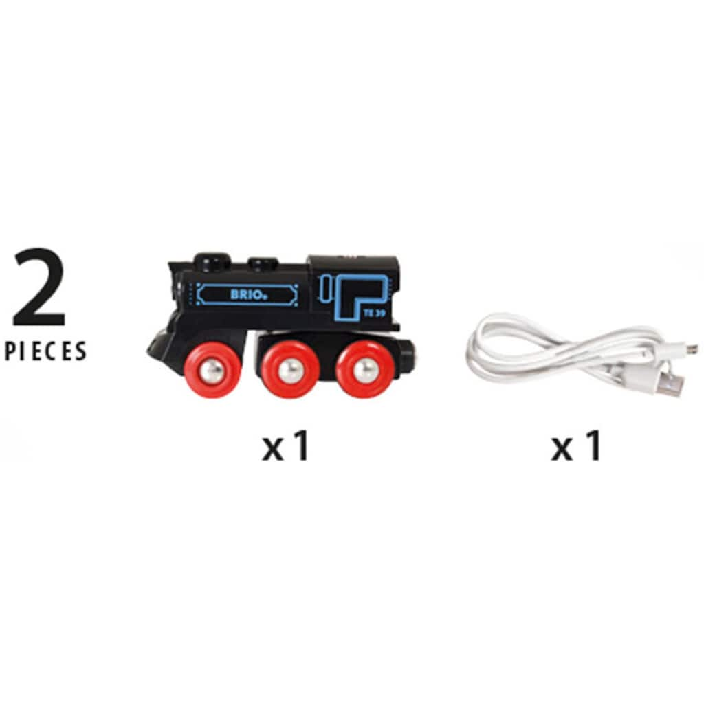 BRIO® Spielzeug-Eisenbahn »BRIO® WORLD, Schwarze Akkulok mit Mini USB«, FSC® - schützt Wald - weltweit