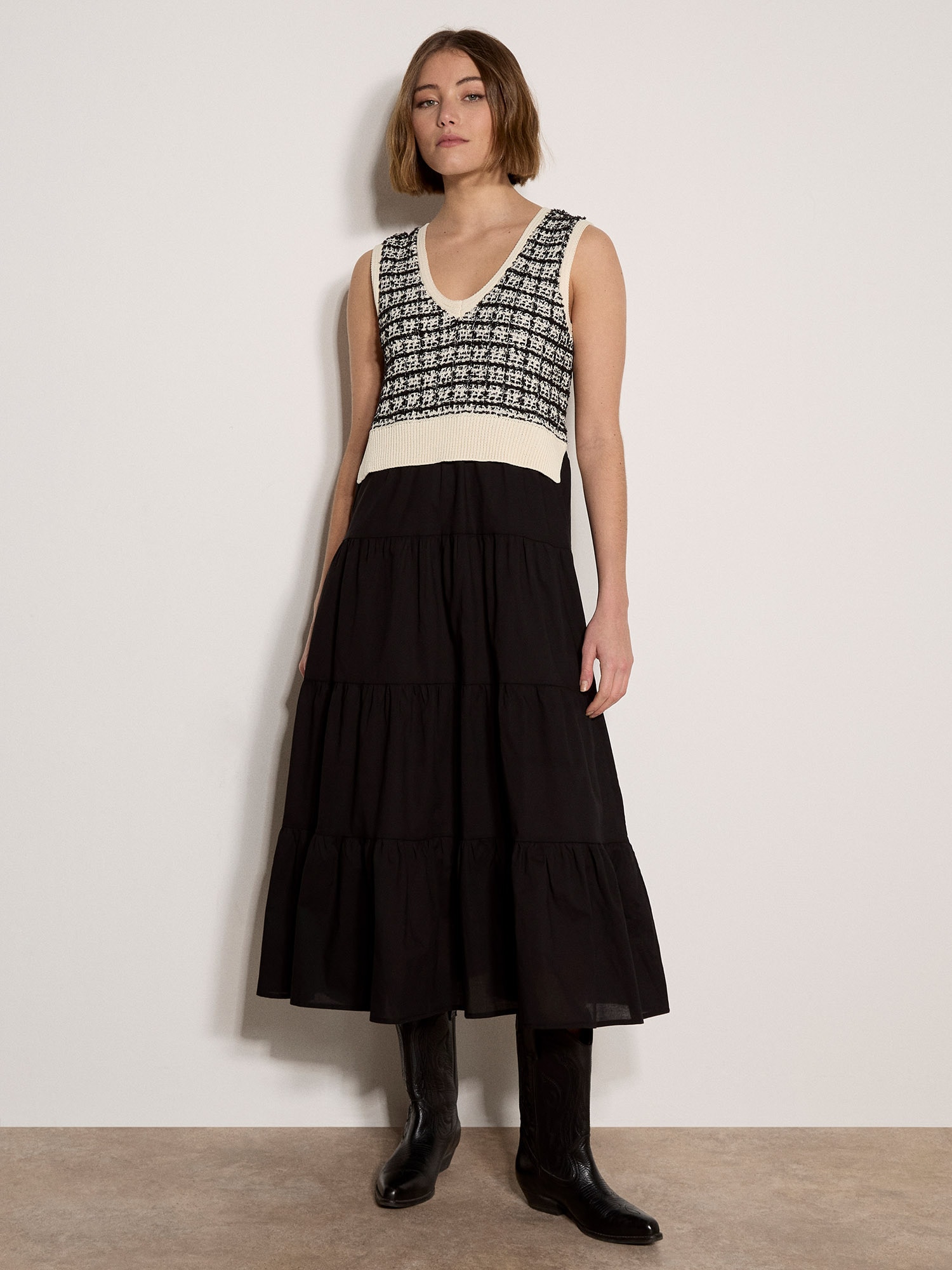 Apricot Midikleid »Tanktop-Midi-Kleid in Lagenoptik« mit gerippten Details