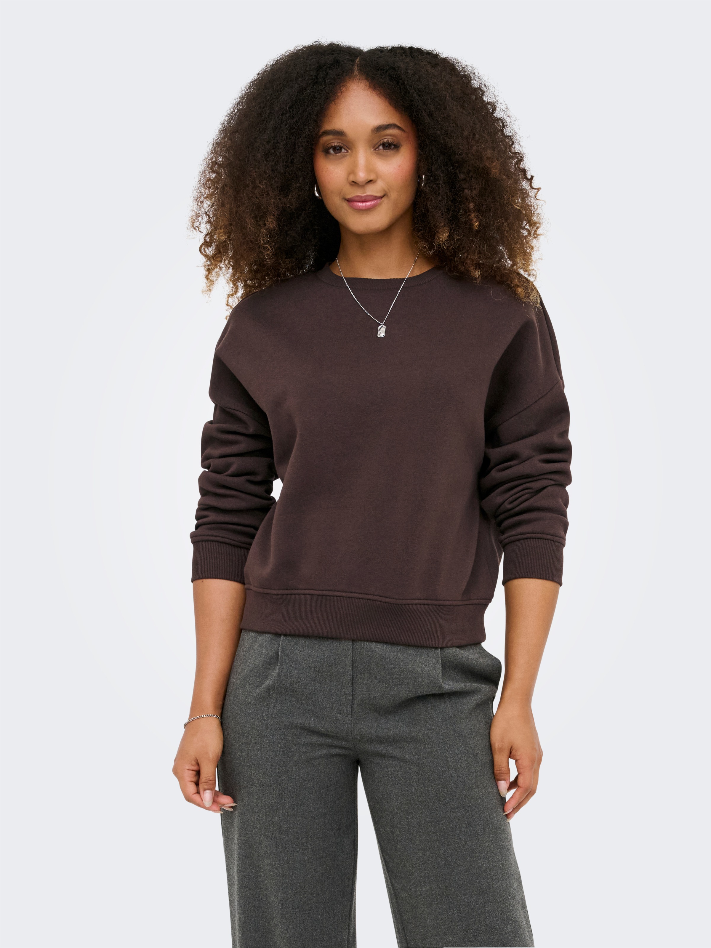 ONLY Sweatshirt "ONLSWEAT L/S CREW OVERSIZE SWT", Baumwollmischung, loose f günstig online kaufen