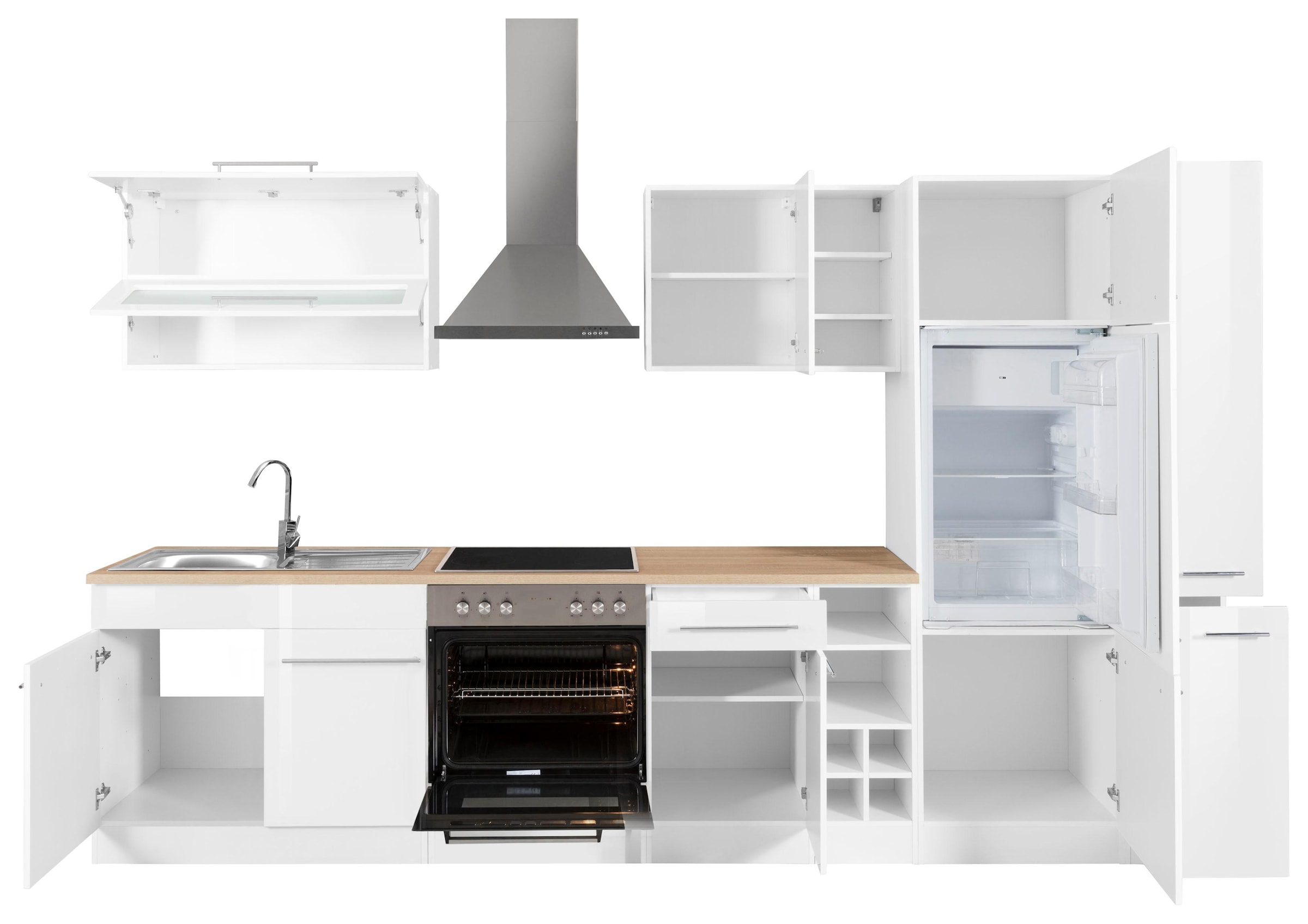 KOCHSTATION Küchenzeile »KS-Eton«, ohne E-Geräte, Breite 330 cm
