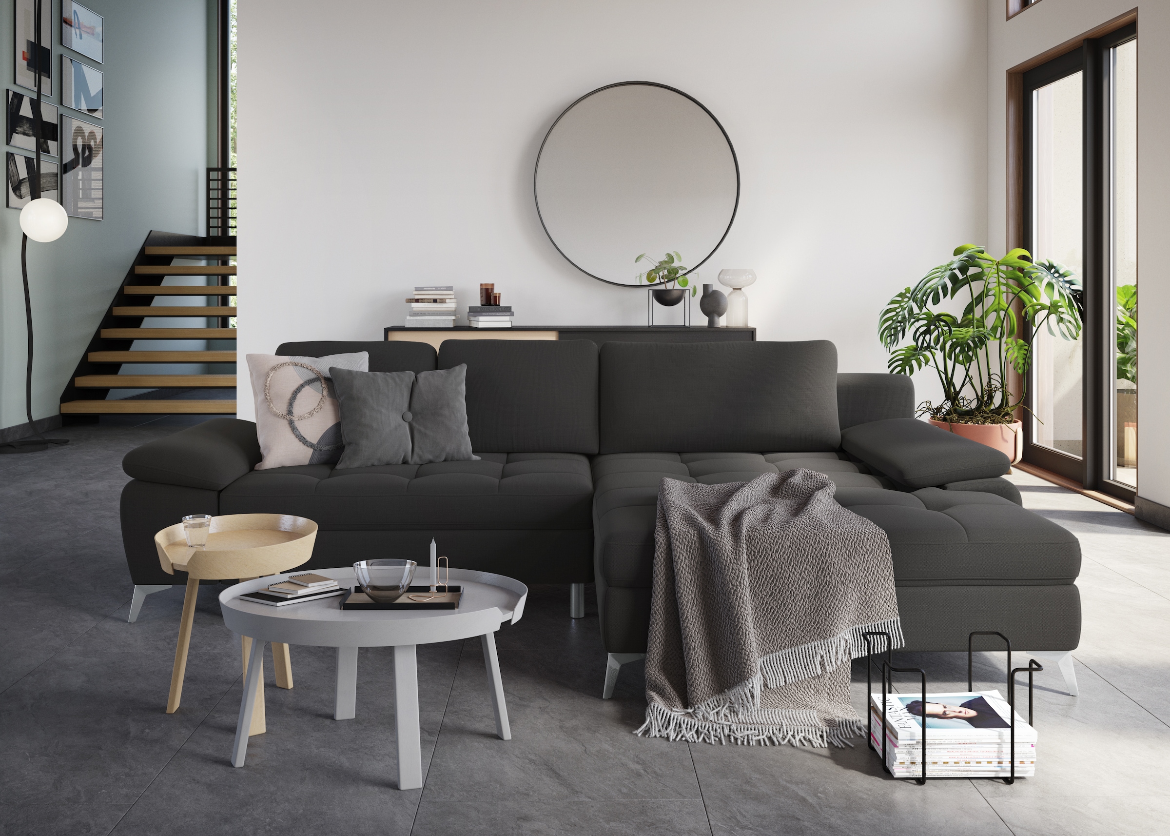 sit&more Ecksofa "Latigo L-Form" mit Mega-Recamiere, wahlweise mit Schlaffunktion und Bettkasten