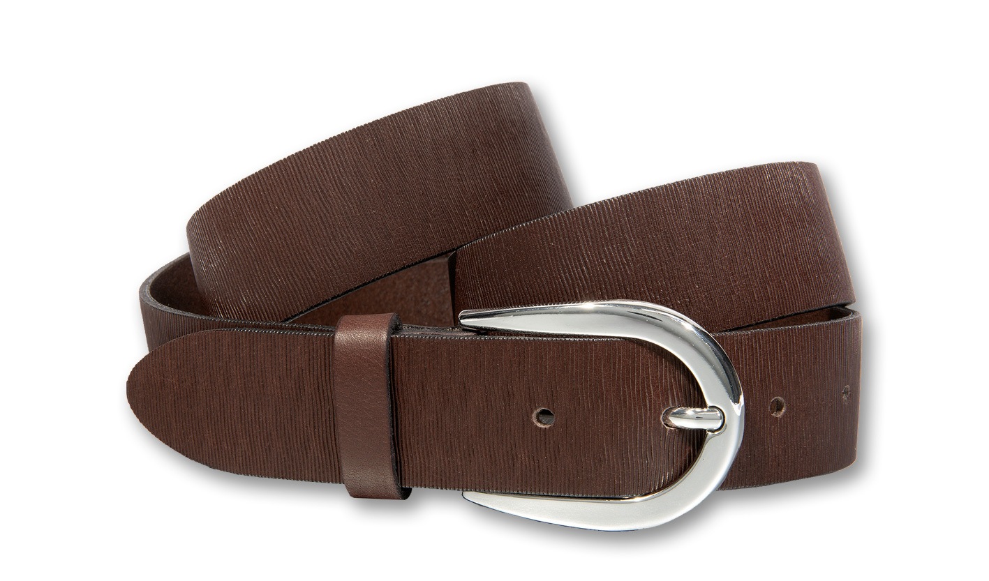 Silbergift Ledergürtel "Ledergürtel mit silber-glänzender Designschließe" günstig online kaufen