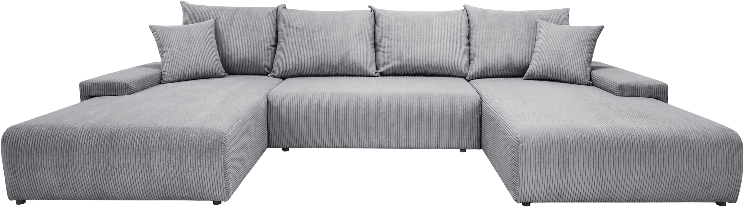 WERK2 Wohnlandschaft »Amalfi« XXL Design Wohnlandschaft in Cord mit Schlaffunktion & Bettkasten