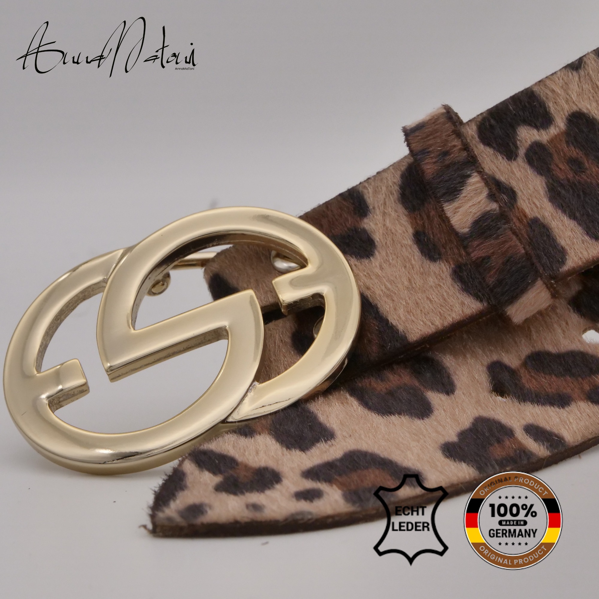 AnnaMatoni Ledergürtel »AnnaMatoni Damen Ledergürtel in hochwertigem Kunstfell in Leo«