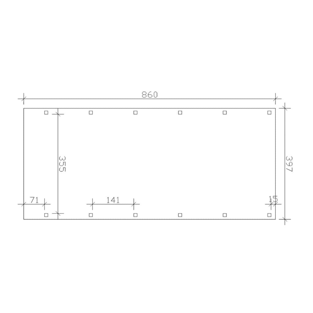 Skanholz Einzelcarport »Friesland«, Holz, 355 cm, grün