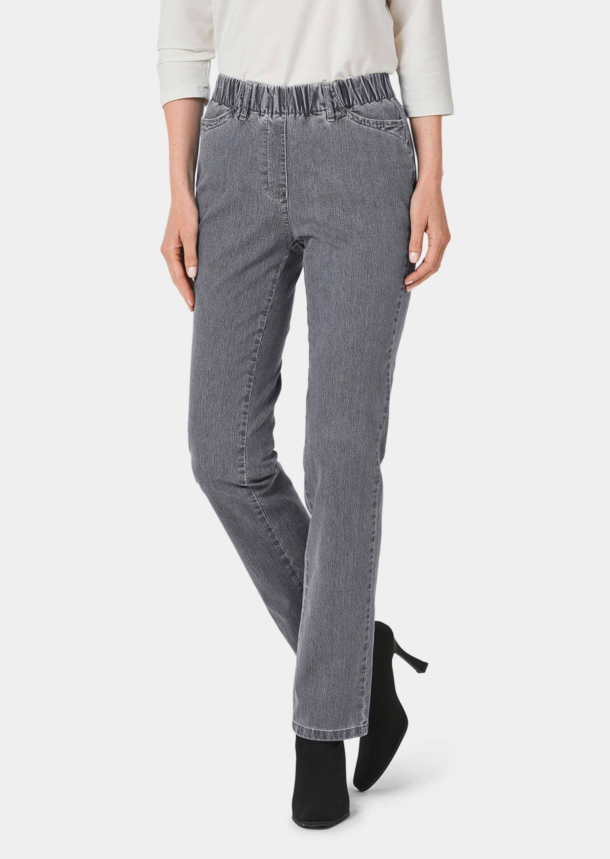 GOLDNER Regular-fit-Jeans »Jeansschlupfhose LOUISA Edel geschmückte Jeansschlupfhose LOUISA«