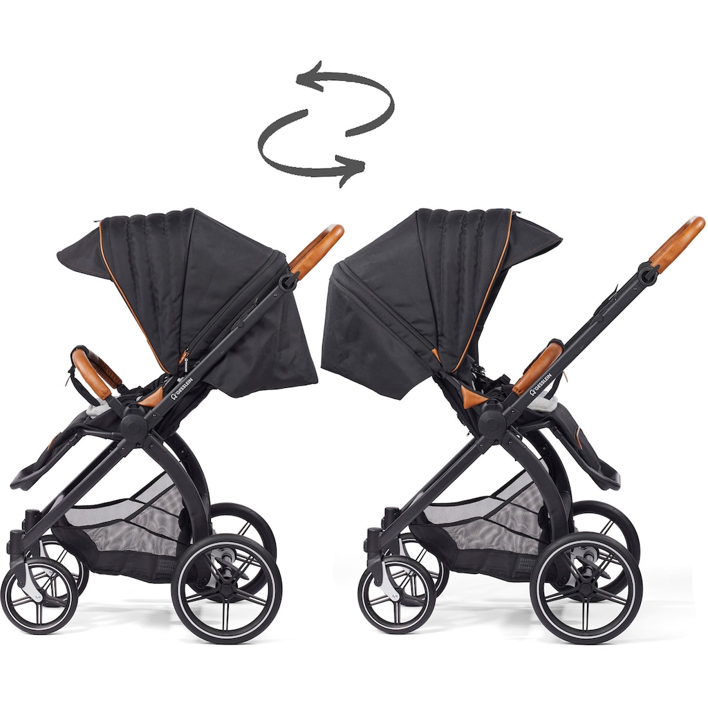 Gesslein Kombi-Kinderwagen »FX4 Soft+ mit Aufsatz Swing schwarz, mango«