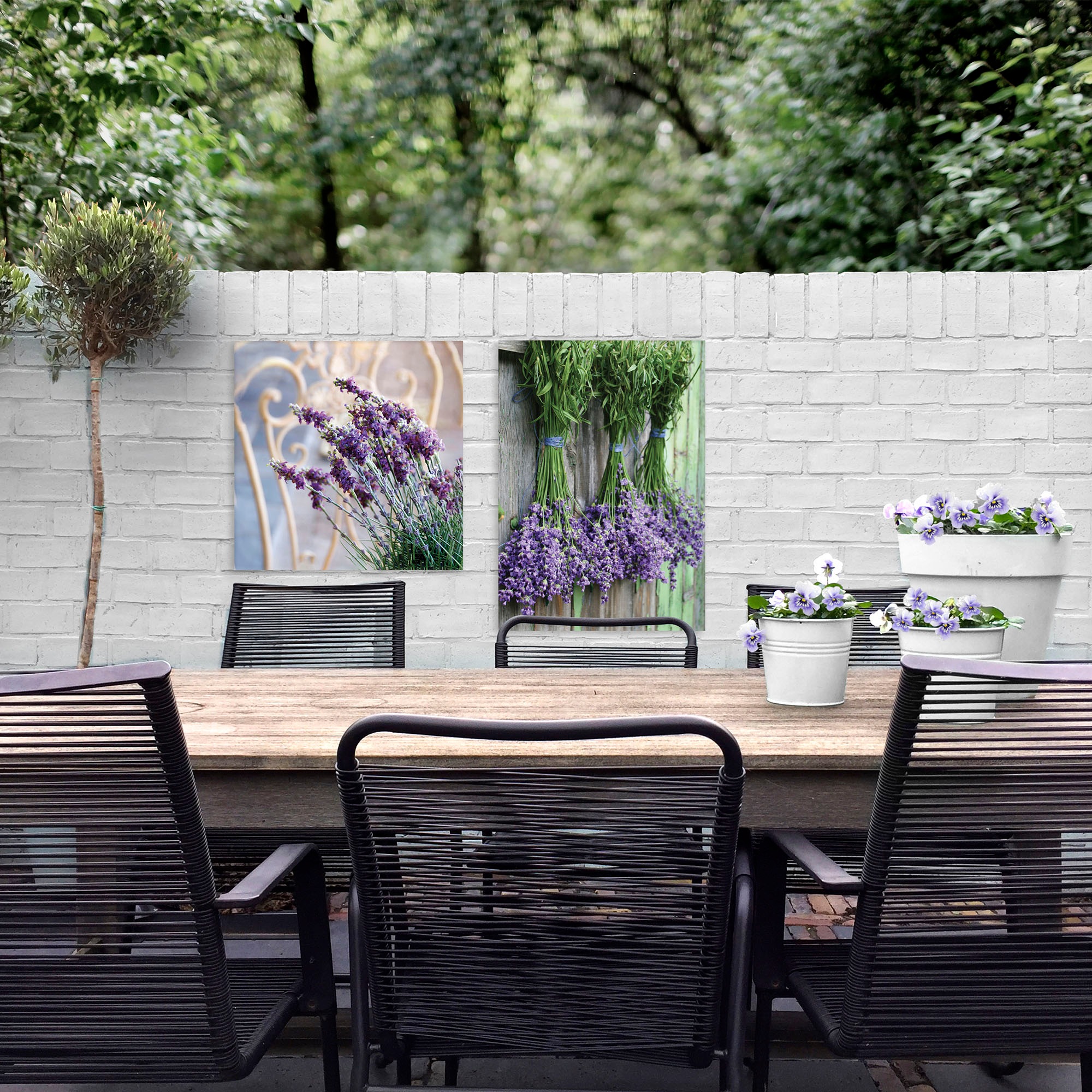 Art for the home Leinwandbild »Outdoor Lavendel 50x70cm« Blumen | Romantisch 1 Stk. tlg. Leinwand für draußen - Lavendel - 70x50cm