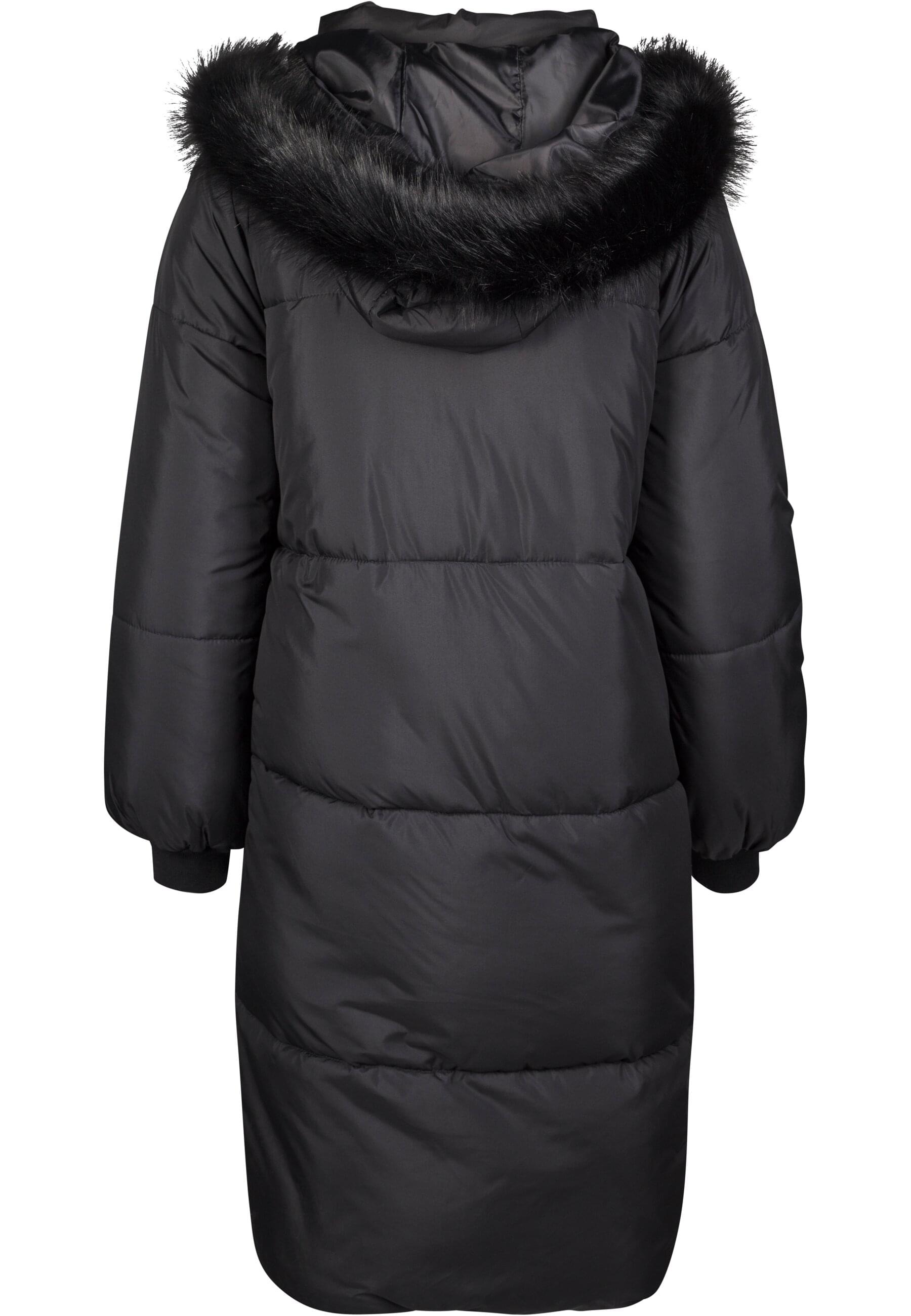 URBAN CLASSICS Winterjacke »Urban Classics Damen Ladies Oversize Faux Fur Puffer Coat«, (1 St.), mit Kapuze