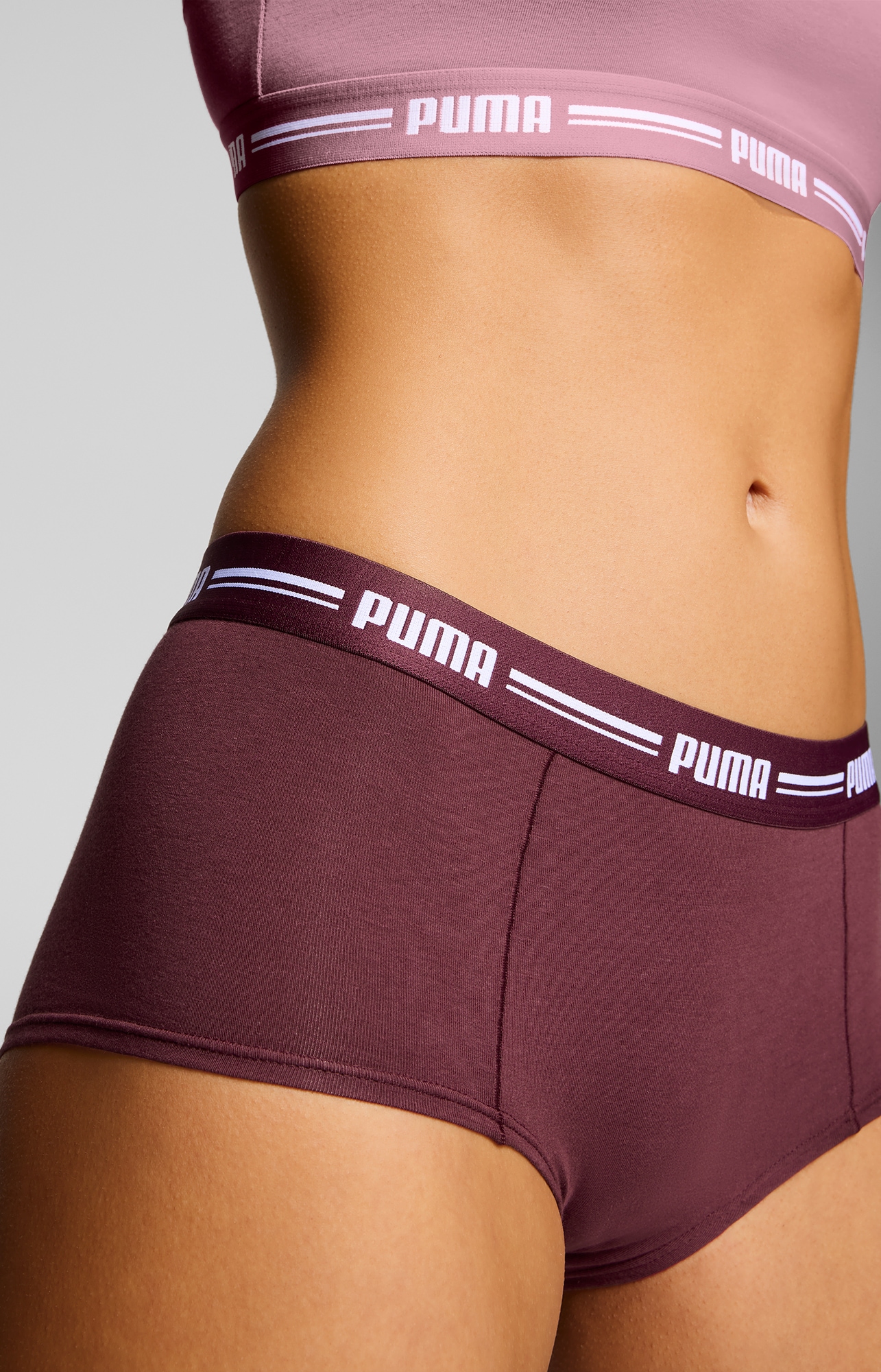 PUMA Panty »PUMA WOMEN MINI SHORT 2P PACK«, (Packung, 2er Pack), mit markantem Logo-Bund