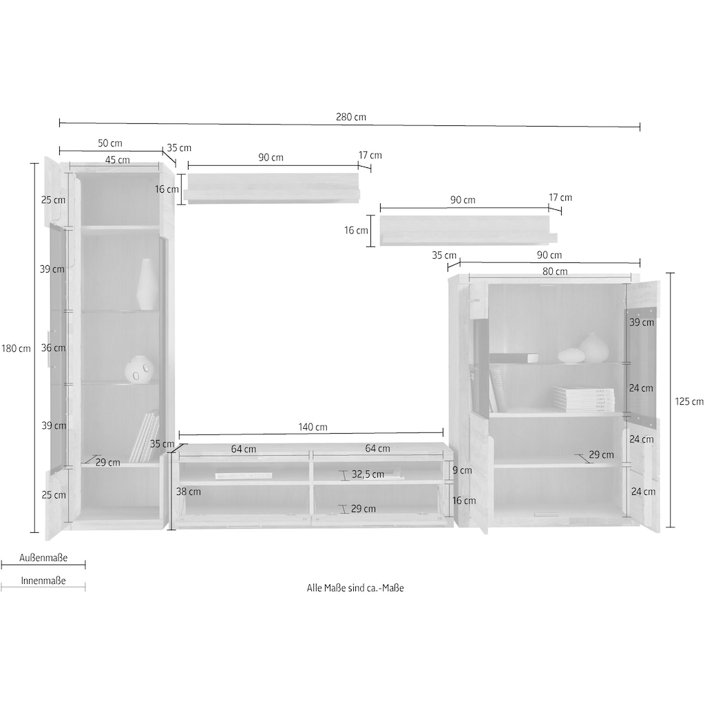 Woltra Wohnwand »Ribe«, (Set, 5 St.)