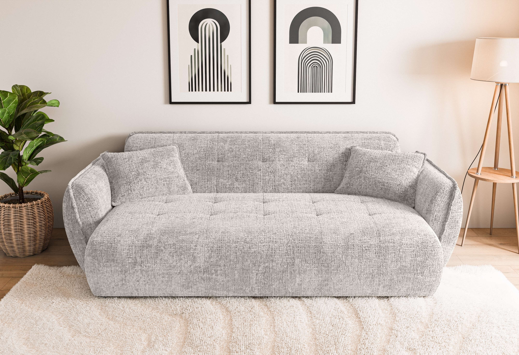 Home affaire Big-Sofa "MIRELDA Design-Sofa mit Steppungen, hoher Sitzkomfort, Breite 251 cm" Sitztiefe 82,5 cm, elegant und bequem, Zierkissen, belastbar bis 480kg