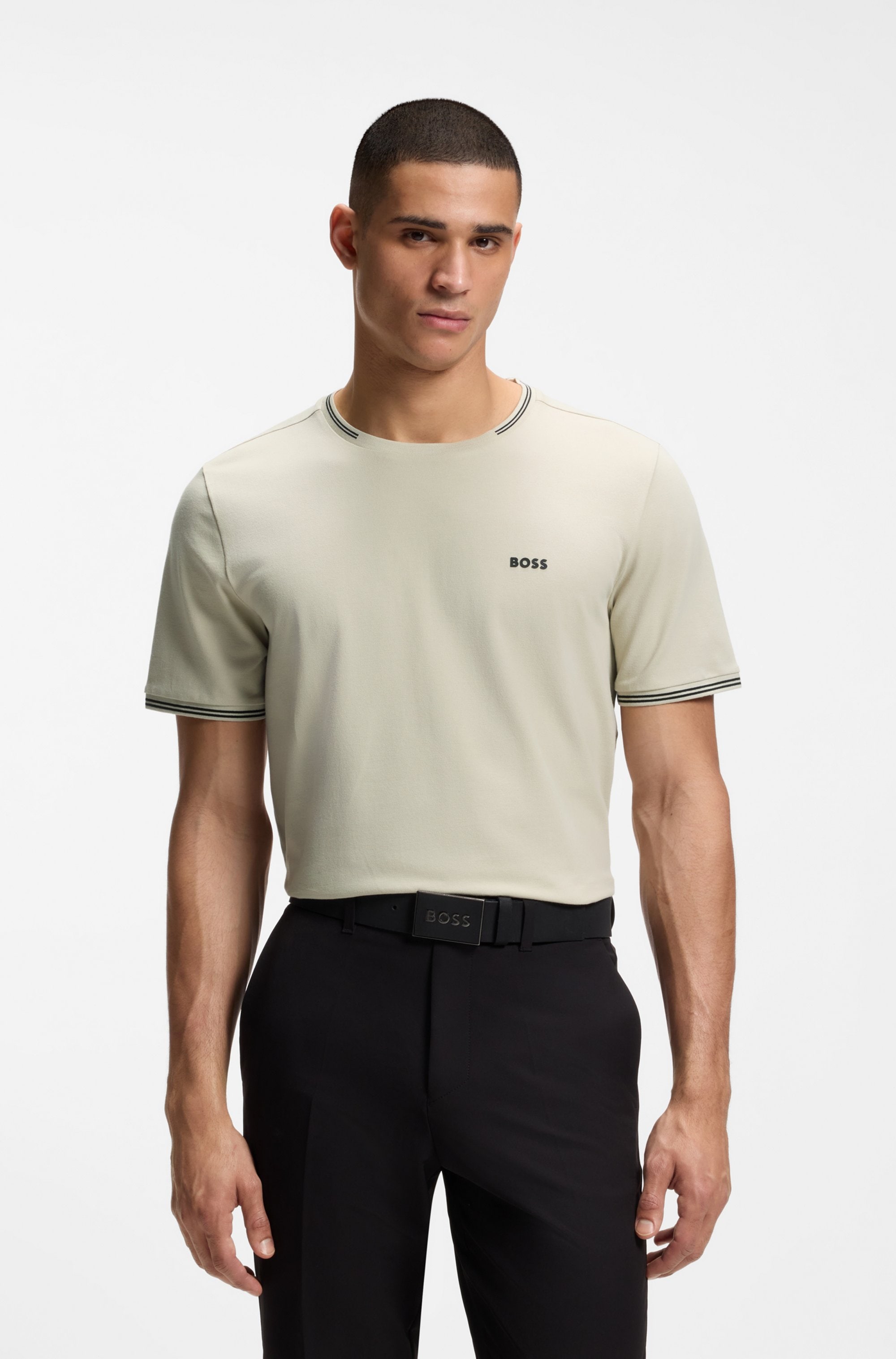 BOSS GREEN T-Shirt "Taul Stretch-Baumwoll-Pique" aus softem Stretch-Baumwoll-Piqué, Regular Fit, Kühlend