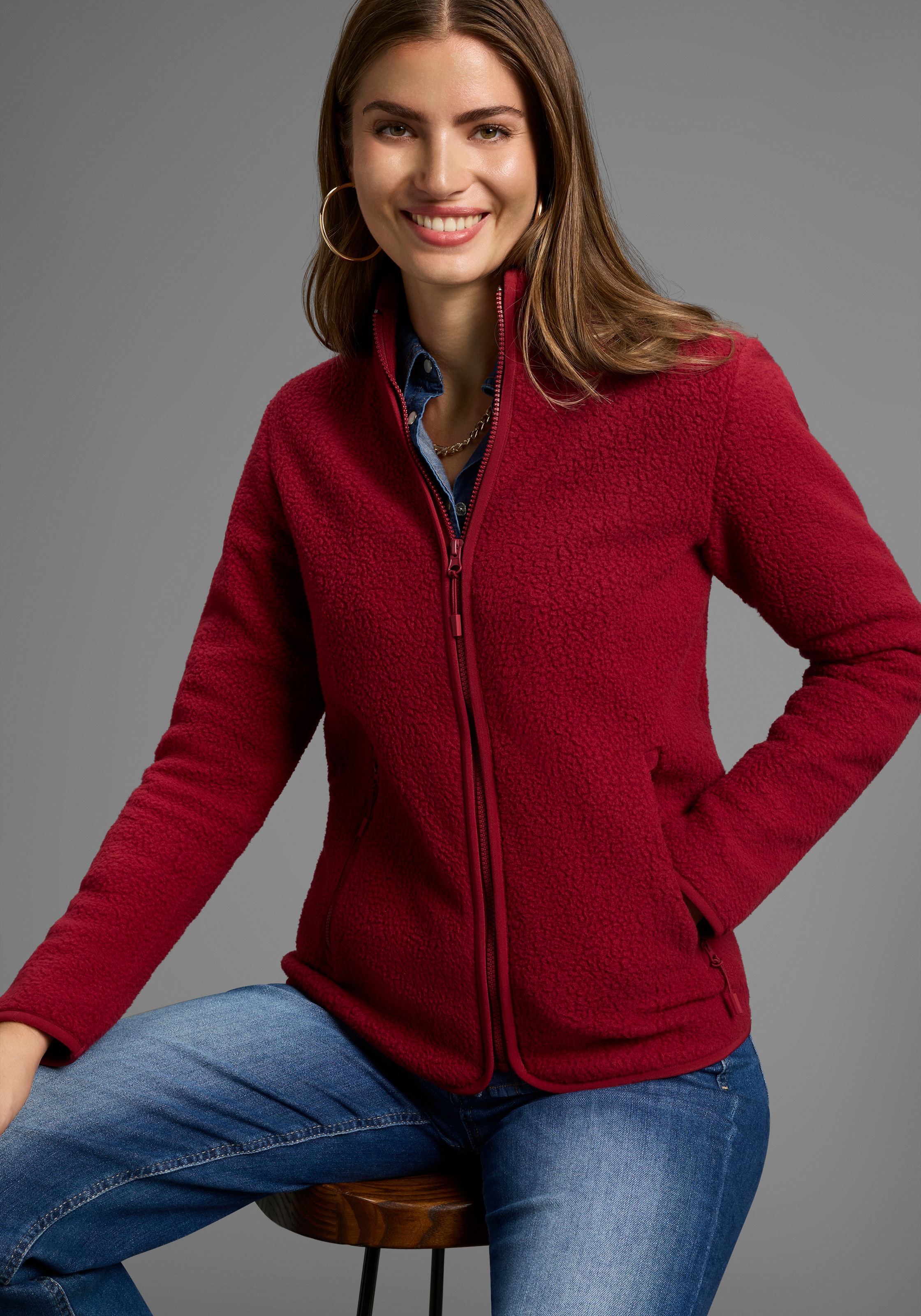 Polarino Fleecejacke, aus Teddy-Fleece, Übergangsjacke günstig online kaufen