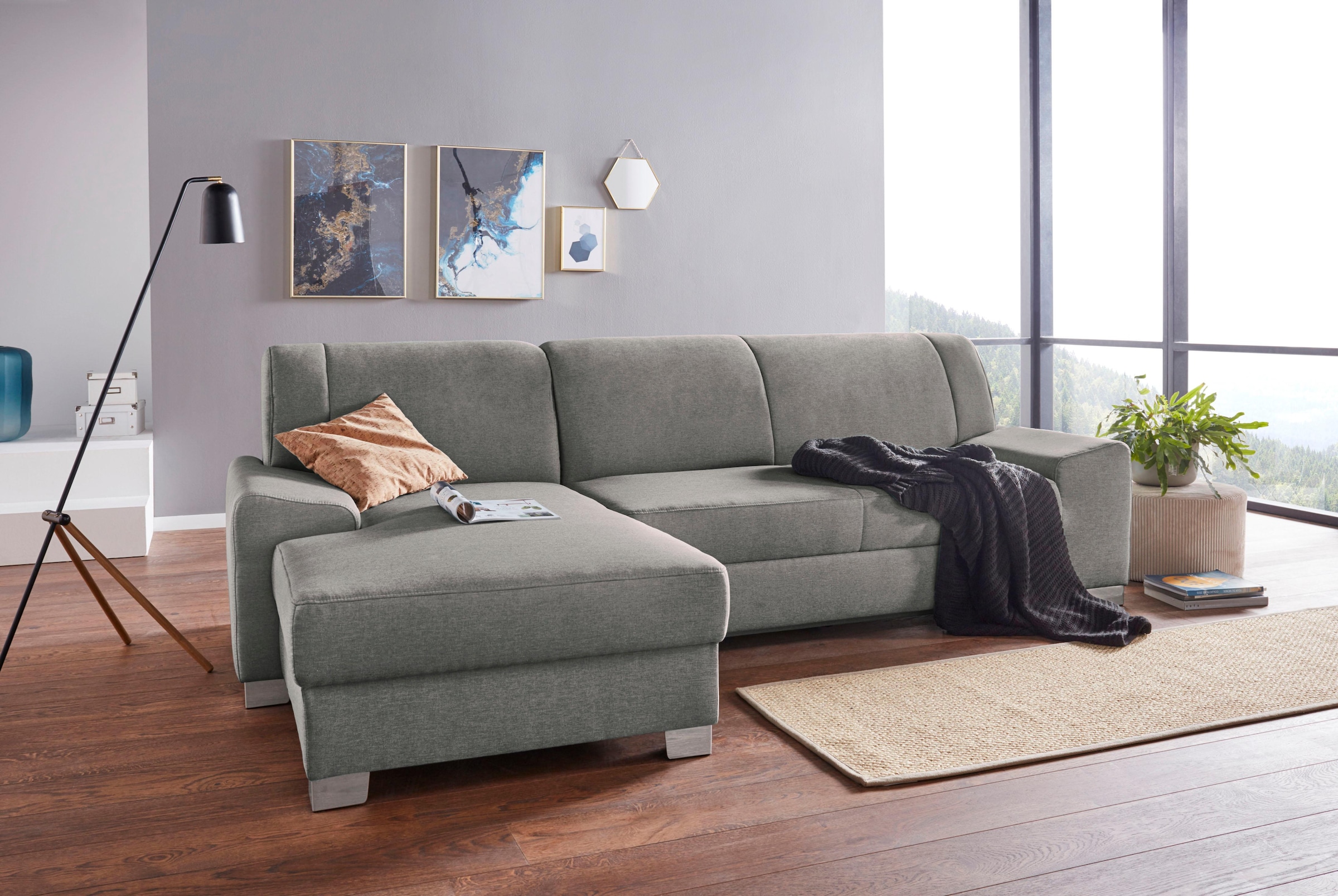 DOMO collection Ecksofa "Anzio L-Form, whlw. Bettfunktion, Federkern, hochw günstig online kaufen