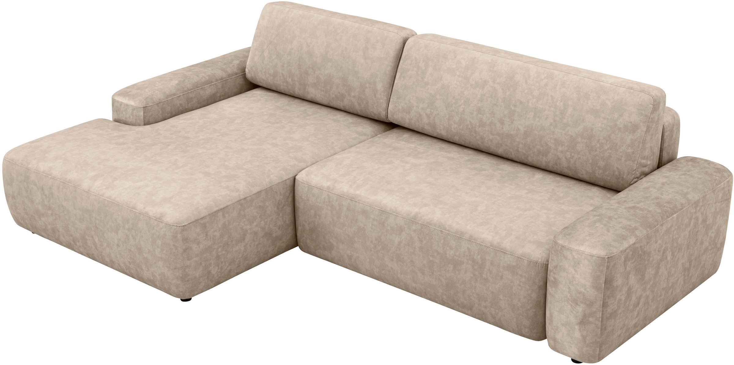 INOSIGN Ecksofa »TORGE (264cm), Schlafsofa in Cord, Samtvelours o Struktur fein, L-Form«, Schlaffunktion, Bettkasten, Liegefläche: 125/210 cm