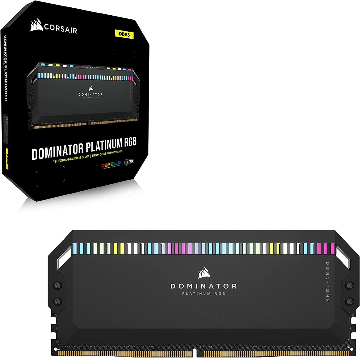 Corsair Arbeitsspeicher »DOMINATOR PLATINUM RGB DDR5 6000 32GB (2x16GB)«, RGB Beleuchtung ICUE, Intel optimiert