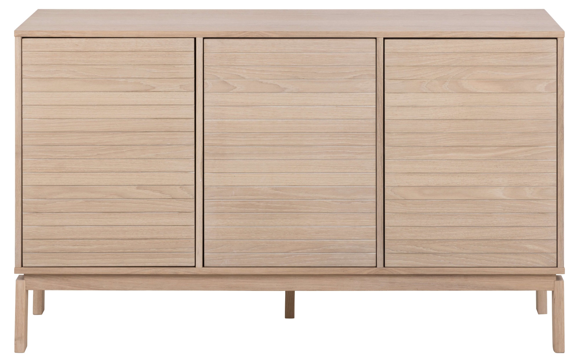 ACTONA GROUP Sideboard »Linley Anrichte, gerillte Front,«, Eiche furniert, 3 Türen, 3 Einlegeböden, Lamellenfront
