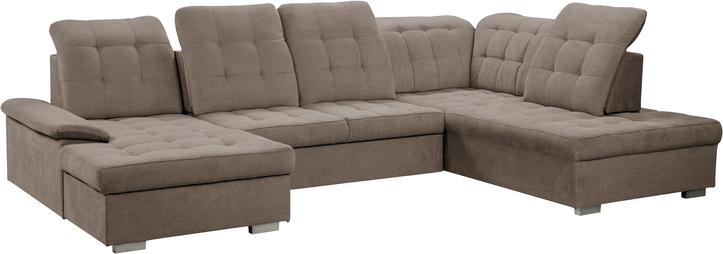 WERK2 Wohnlandschaft »Kordula-New U-Form«, Sofa in U-Form mit Schlaffunktion & Bettkasten, Schlafcouch