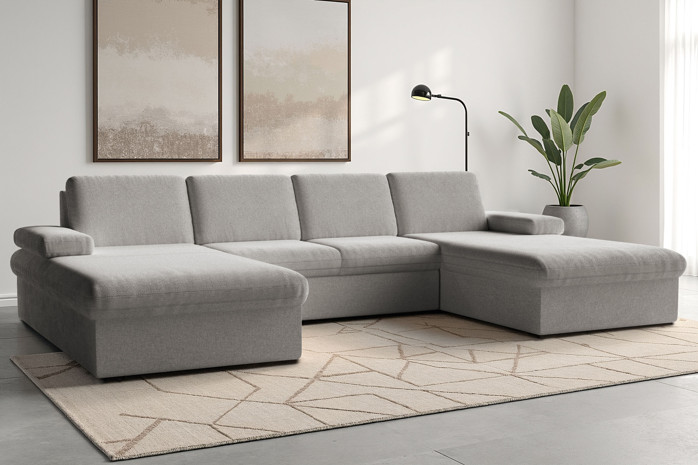 sit&more Wohnlandschaft "Moreno U-Form, B: 309 cm" mit Armteilverstellung, optional Schlaffunktion