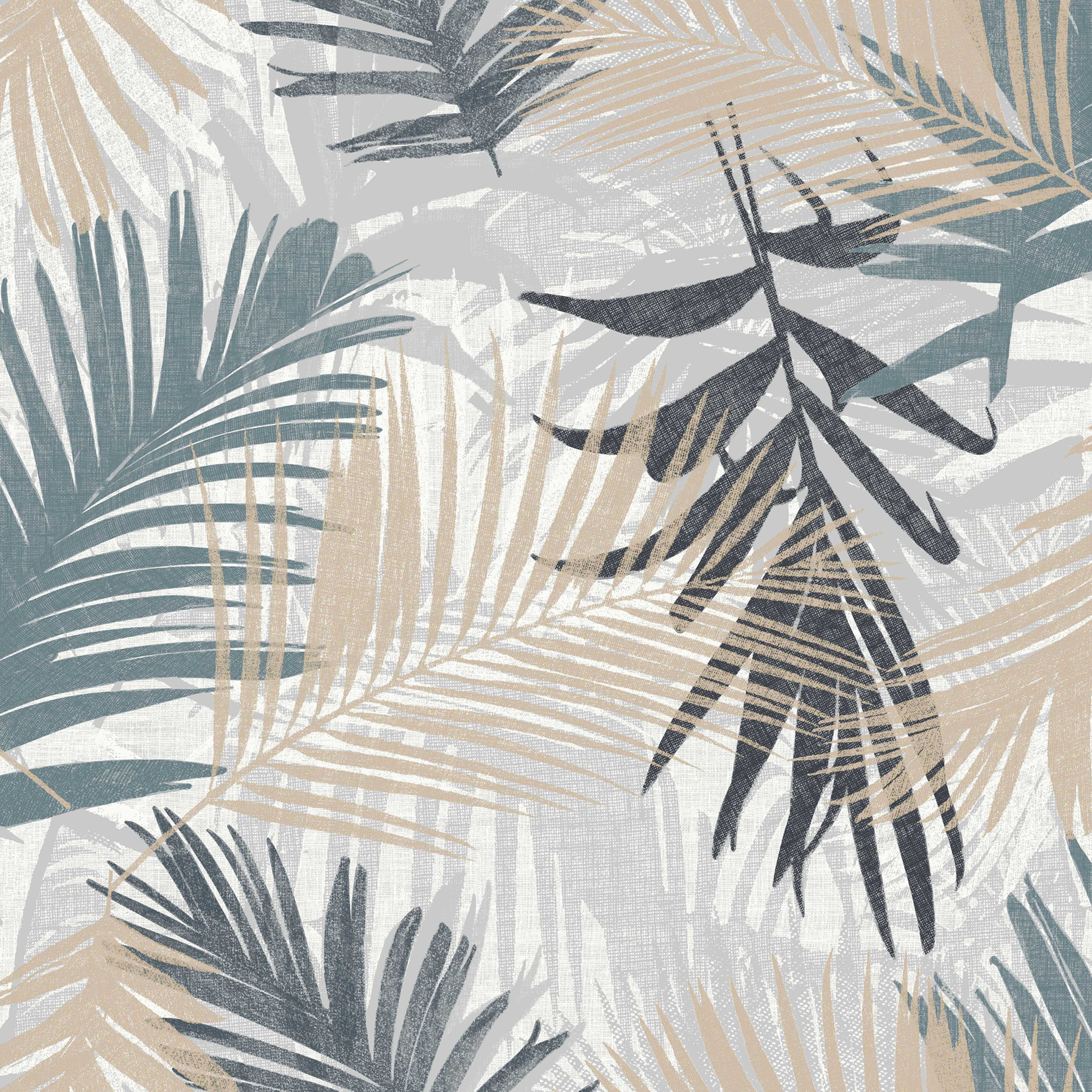 Boutique Vliestapete "Boutique Vliestapete Jungle Glam Blau Grau" botanisch aufgeschäumt Boutique Vliestapete Jungle Glam Blau Grau