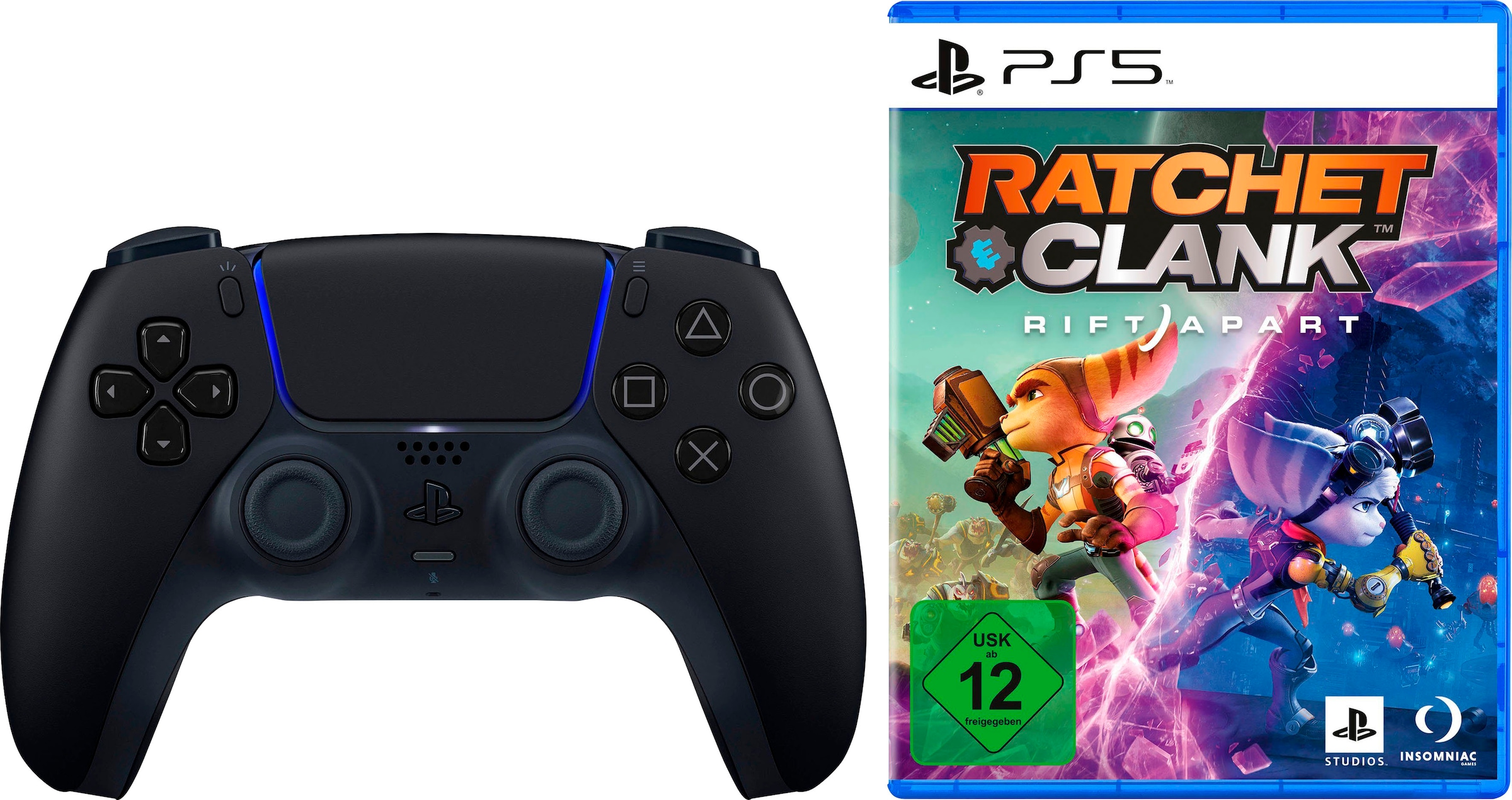 PlayStation 5 Wireless-Controller »DualSense Midnight Black«, inkl. Ratchet & Clank: Rift Apart