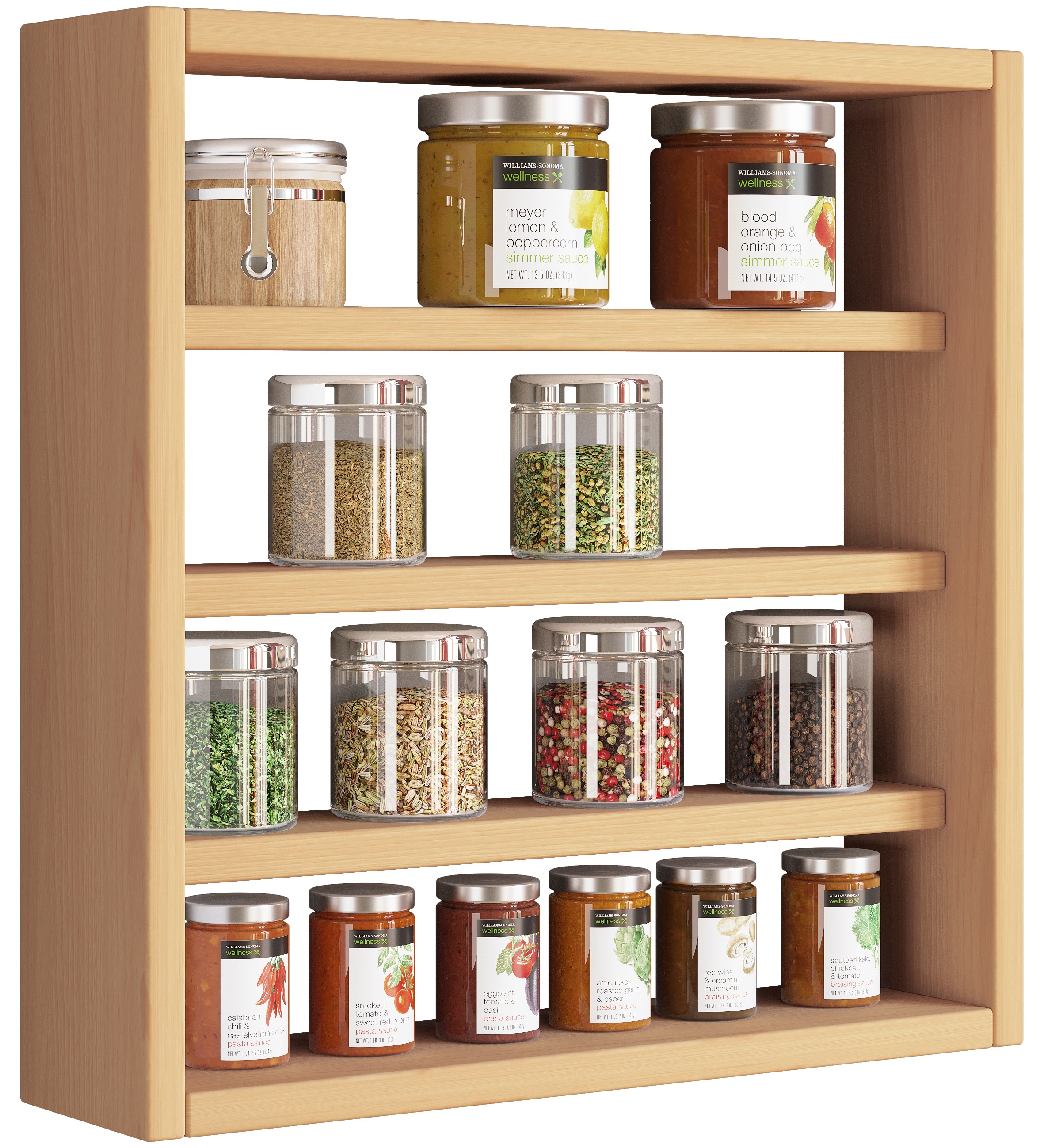 Hängeschrank VCM, B:40cm T:10cmbuche, Obermaterial: 100% Holz Wood., Küche, Schränke, "Holz Wandregal Gewürzregal Regal Küche Esaldi S"