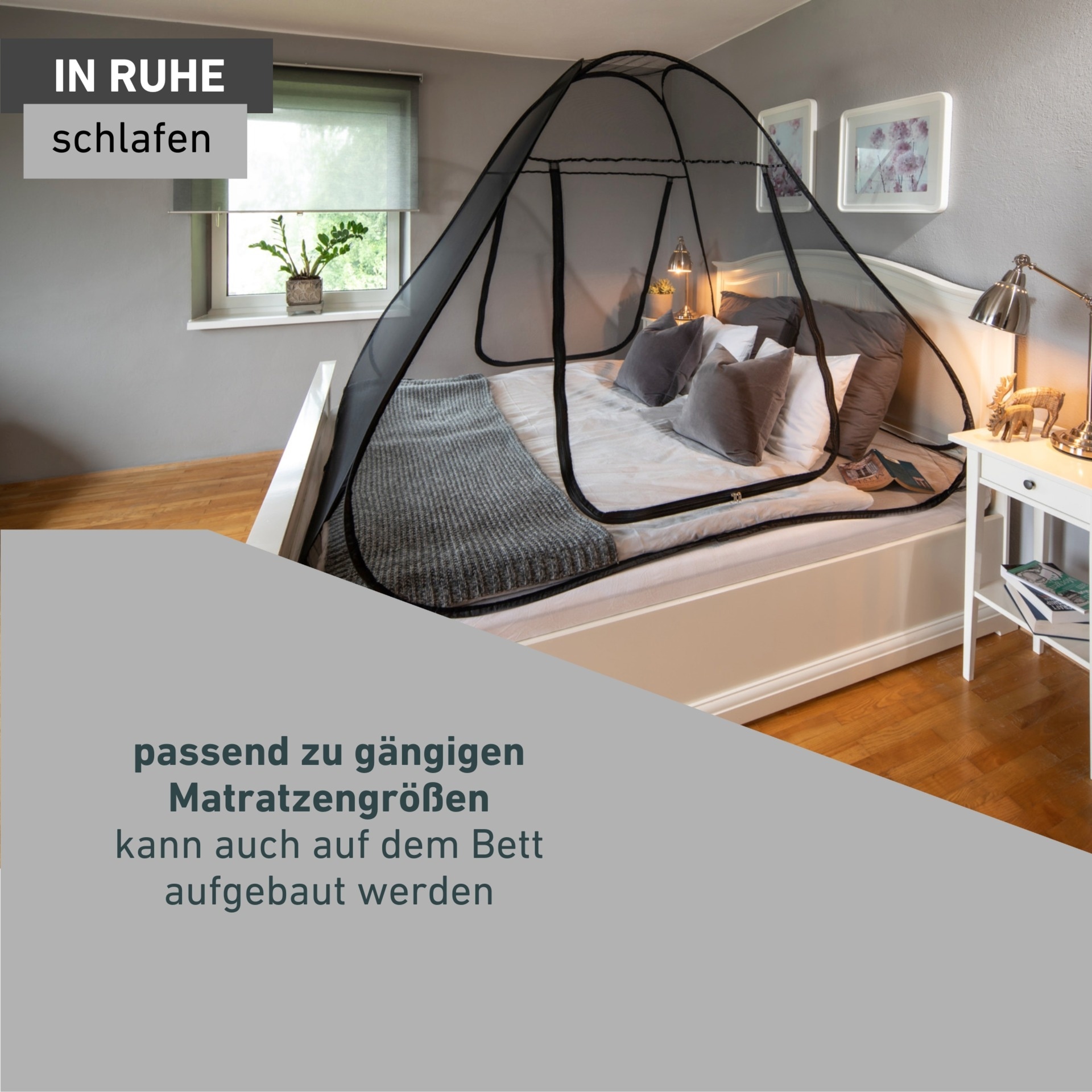 Windhager Moskitonetz »Pop up, Insektenschutz-Zelt für Indoor und Outdoor geeignet« 1 Stk. tlg. Mückenschutz erhältlich in unterschiedlichen Maßen, anthrazit