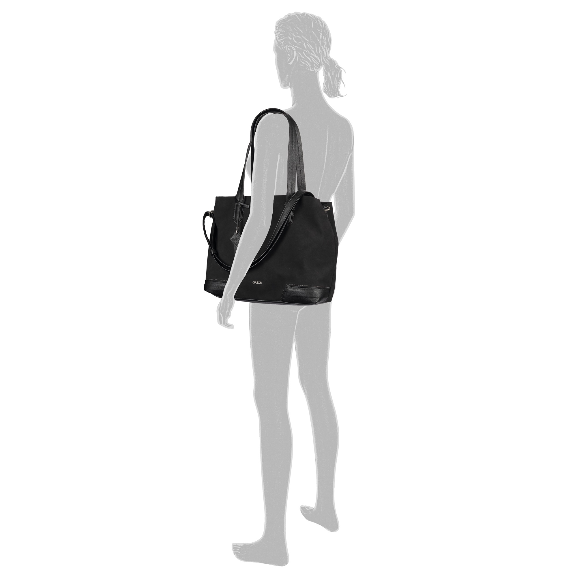 Gabor Shopper "Cira" Damen Umhängetasche mit Logoanhäner